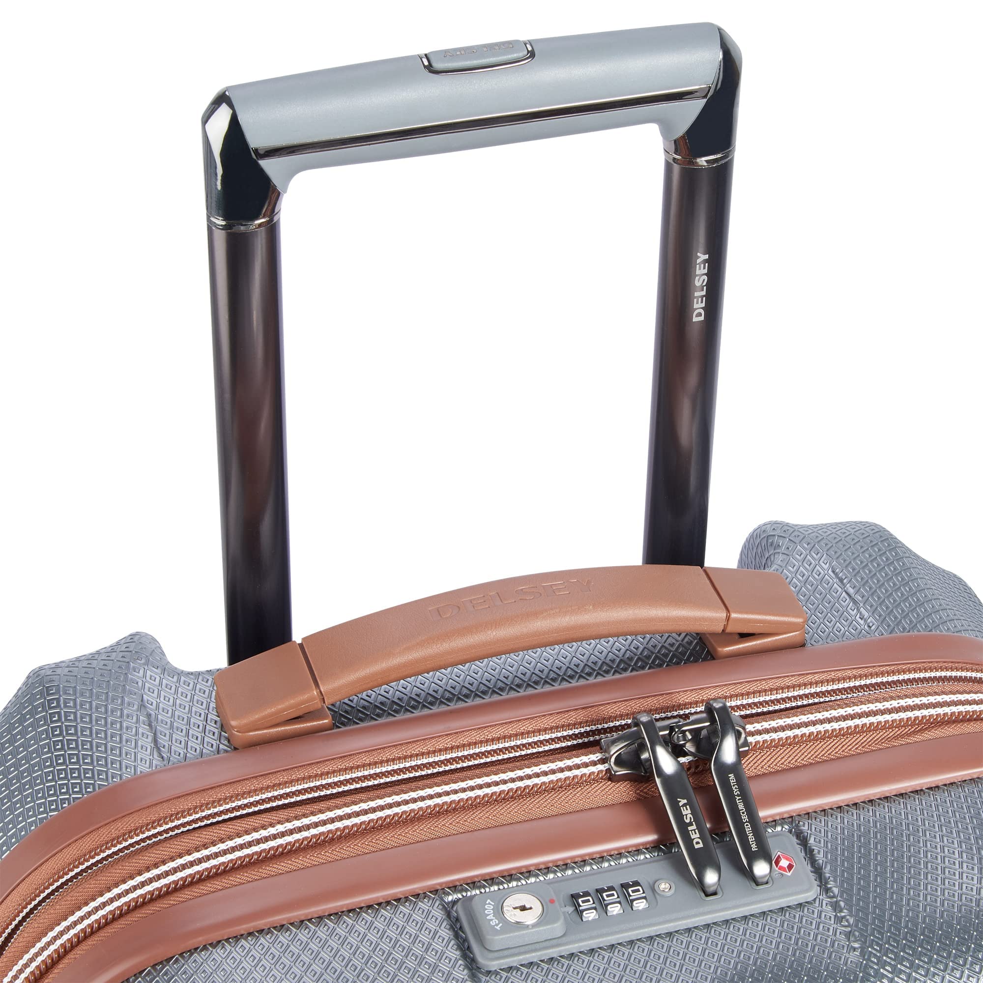 Delsey Paris Carrousel 28" Expandable Carry-On Spinner ( Platinum , Checked-Medium 24 Inch ) Platinum Checked Medium 24 Inch U6