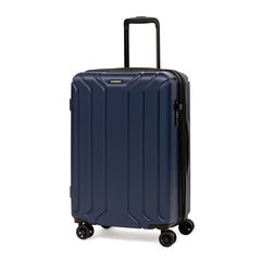 NONSTOP NEW YORK Luggage Expandable Spinner Wheels hard side shell Travel Suitcase Lightweight, TSA Lock, Double USB Port ( Navy , Checked-Medium 24-Inch ) Navy Checked Medium 24 Inch U7