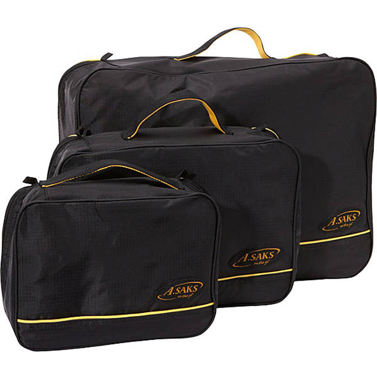 A.SAKS Luggage Packing Essentials, Squares, Paks ( Black , Squares ) Black Squares U2