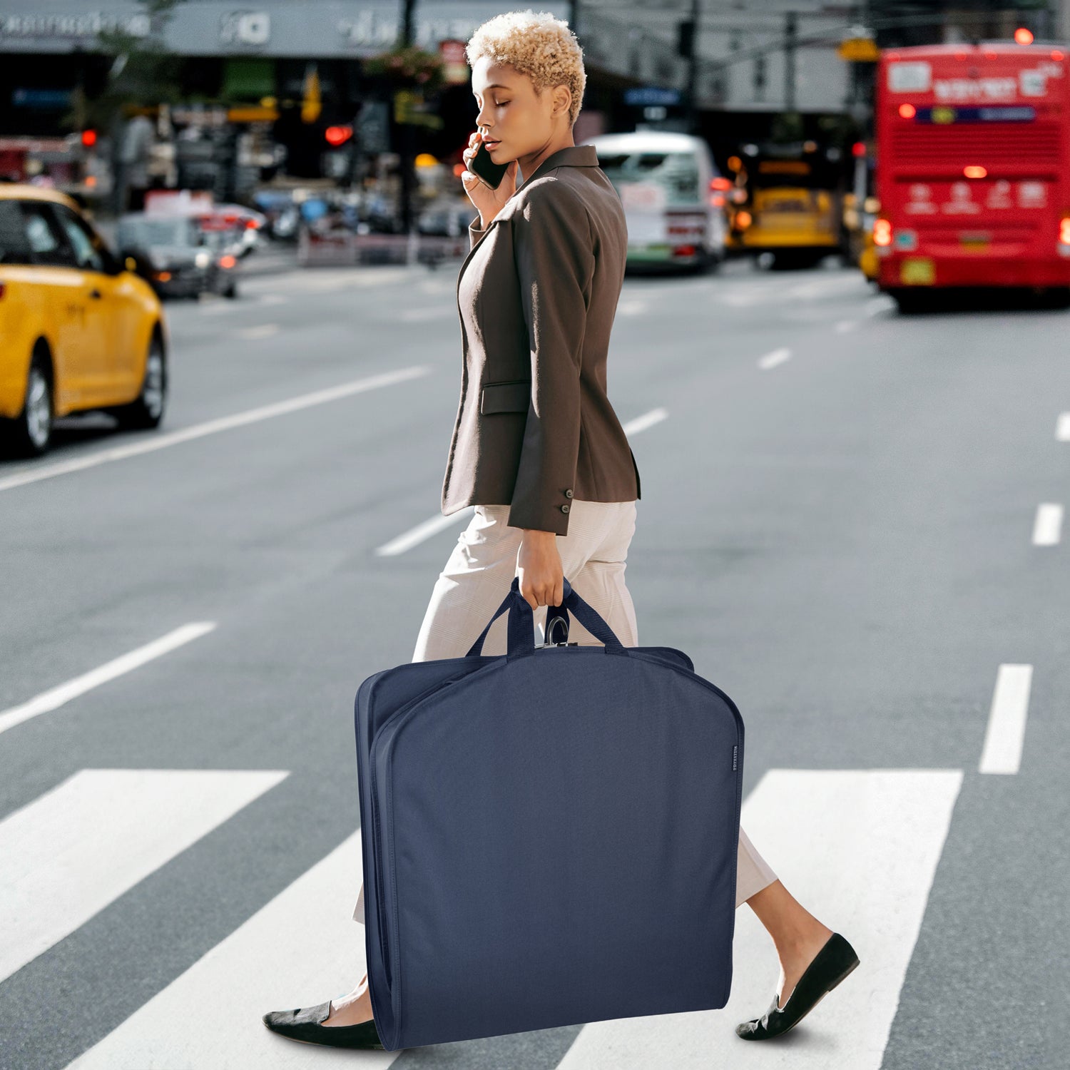 WallyBags 60" Deluxe Travel Garment Bag ( Navy , 60-Inch ) Navy 60 Inch U8