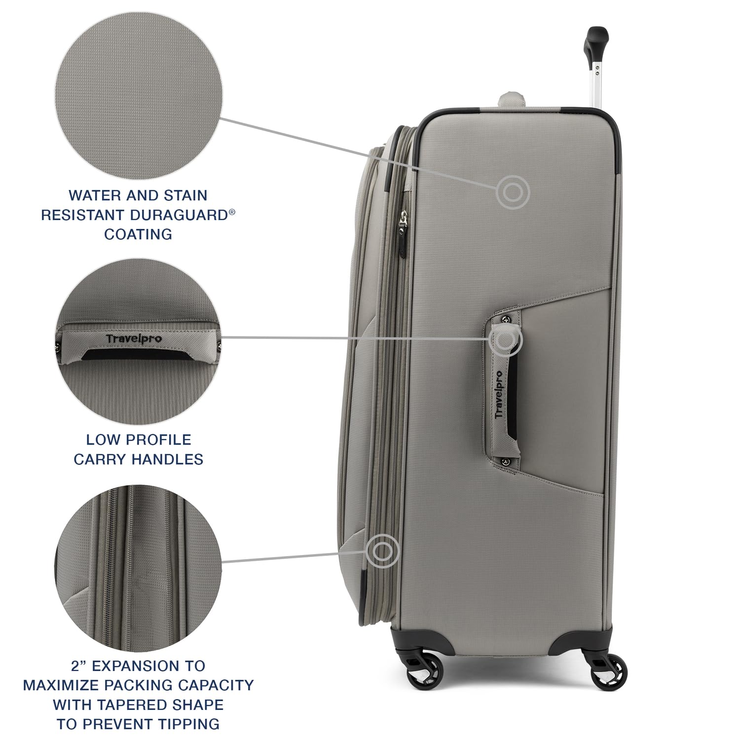 Travelpro Maxlite 5 Softside Expandable Luggage with 4 Spinner Wheels, Lightweight Suitcase, Men and Women ( Champagne , Checked-Large 29-Inch ) Champagne Checked Large 29 Inch U3