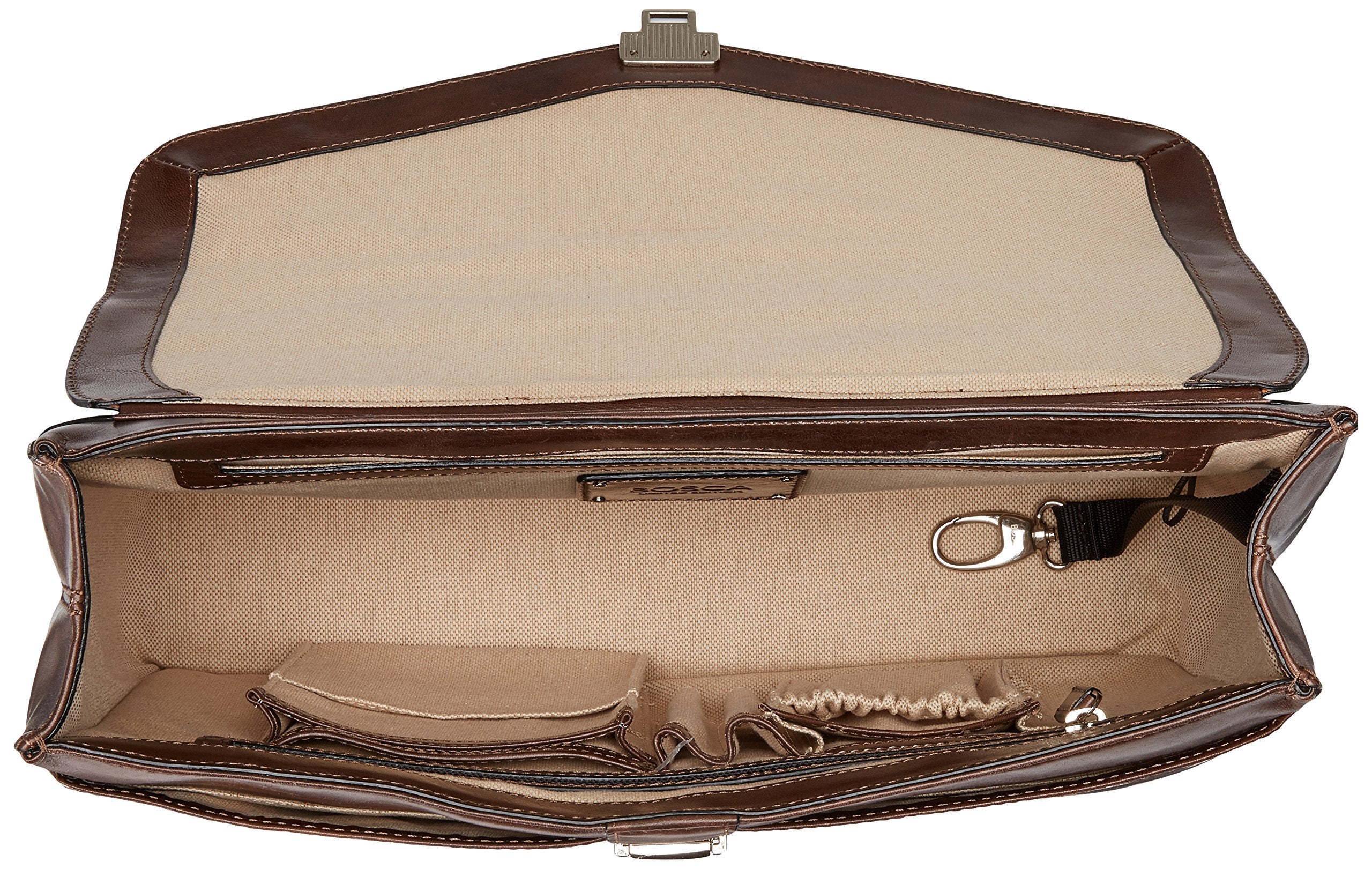 Bosca Old Leather Single Gusset Flapover Brief ( Teak , One Size ) Teak One Size U2