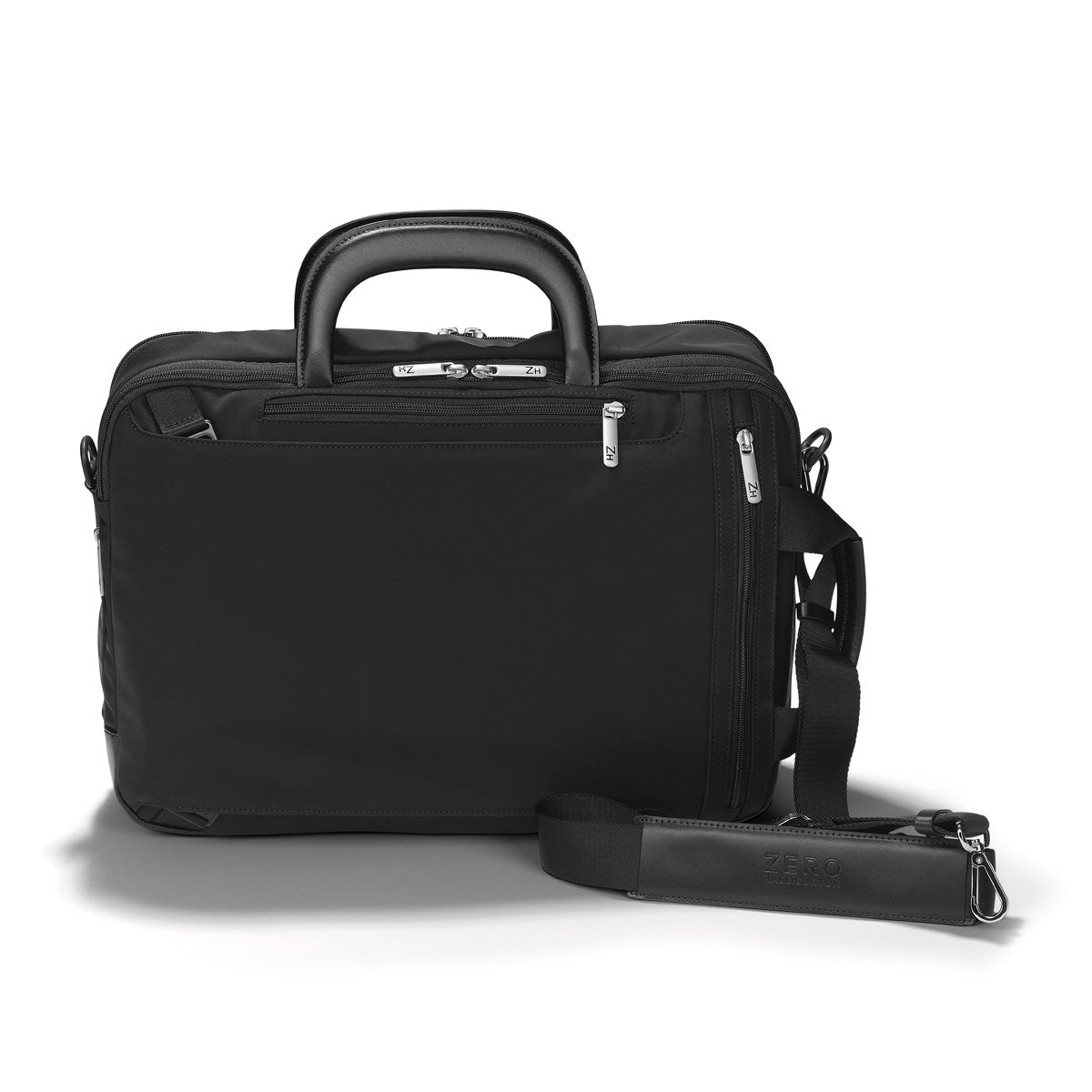 ZERO Halliburton The Journal Nylon Lightweight Briefcase Black Three Way Expandable Briefcase U2
