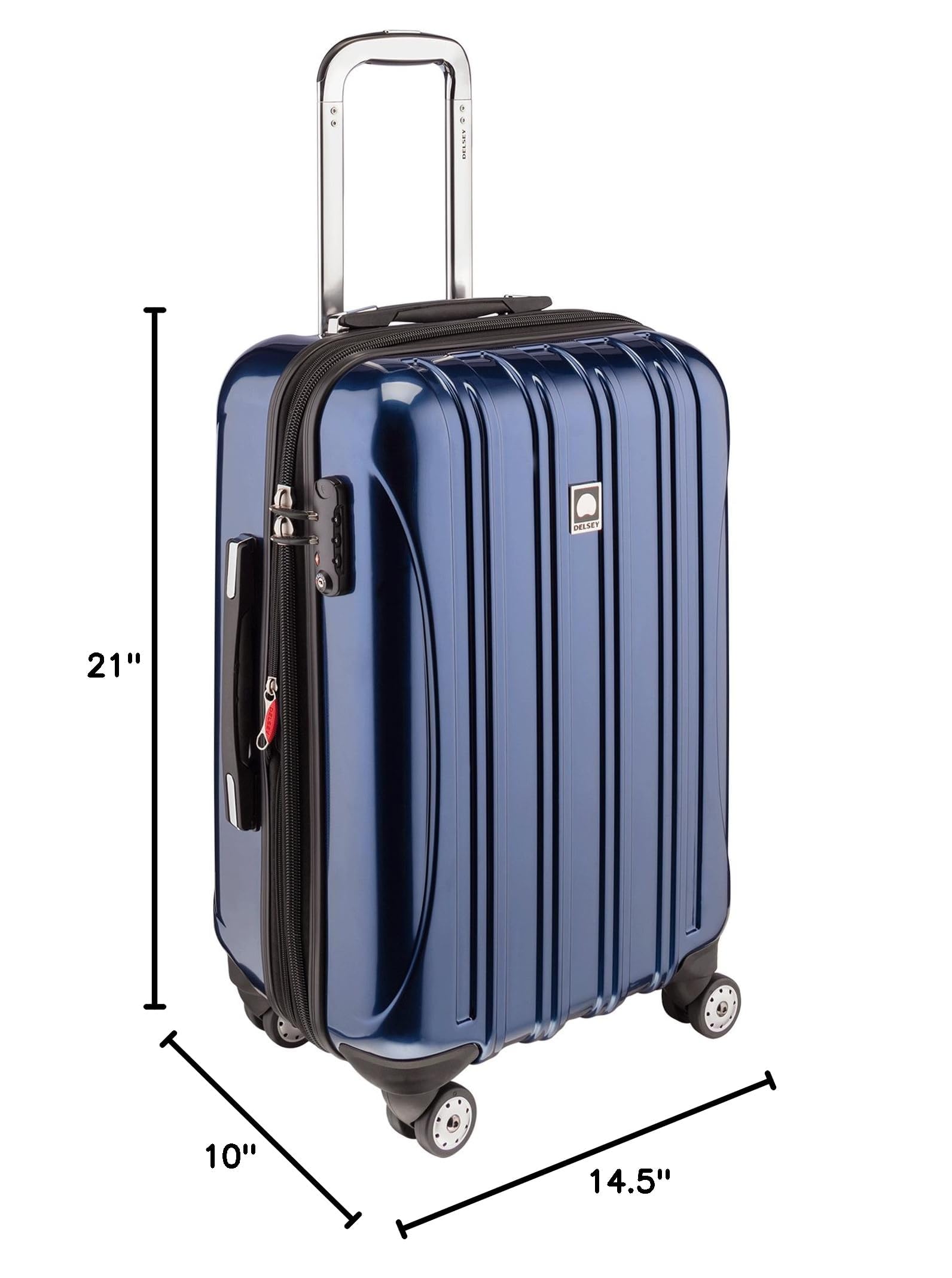 DELSEY Paris Helium Aero Hardside Expandable Luggage with Spinner Wheels ( Blue Cobalt , Carry-On 21 Inch ) Blue Cobalt Carry On 21 Inch U13