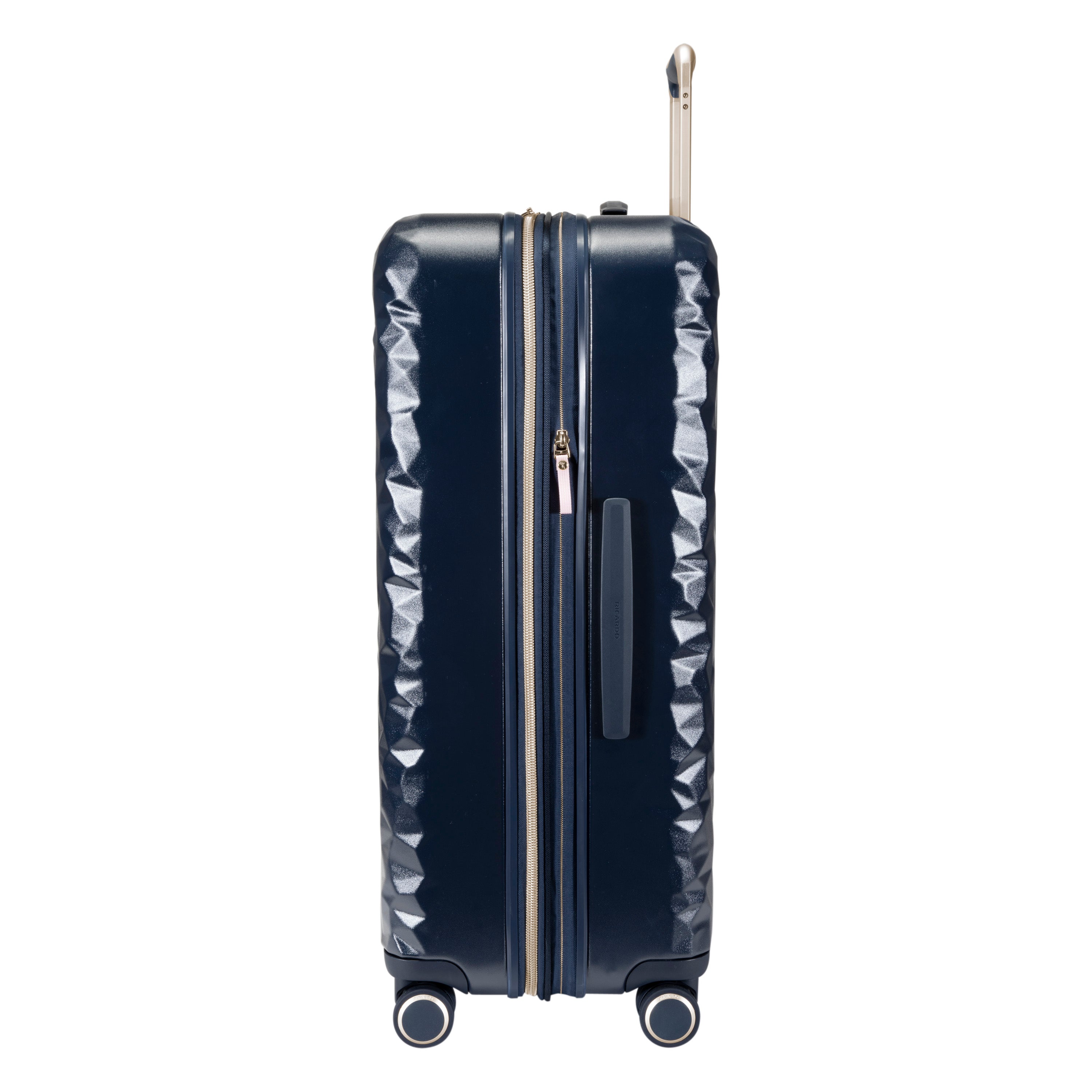 Ricardo Beverly Hills Indio Hardside Luggage, Durable, Spacious, Stylish, Compression Straps, Secondary Packing Compartment ( Dark Navy , Checked-Large 28-Inch ) Dark Navy Checked Large 28 Inch U1