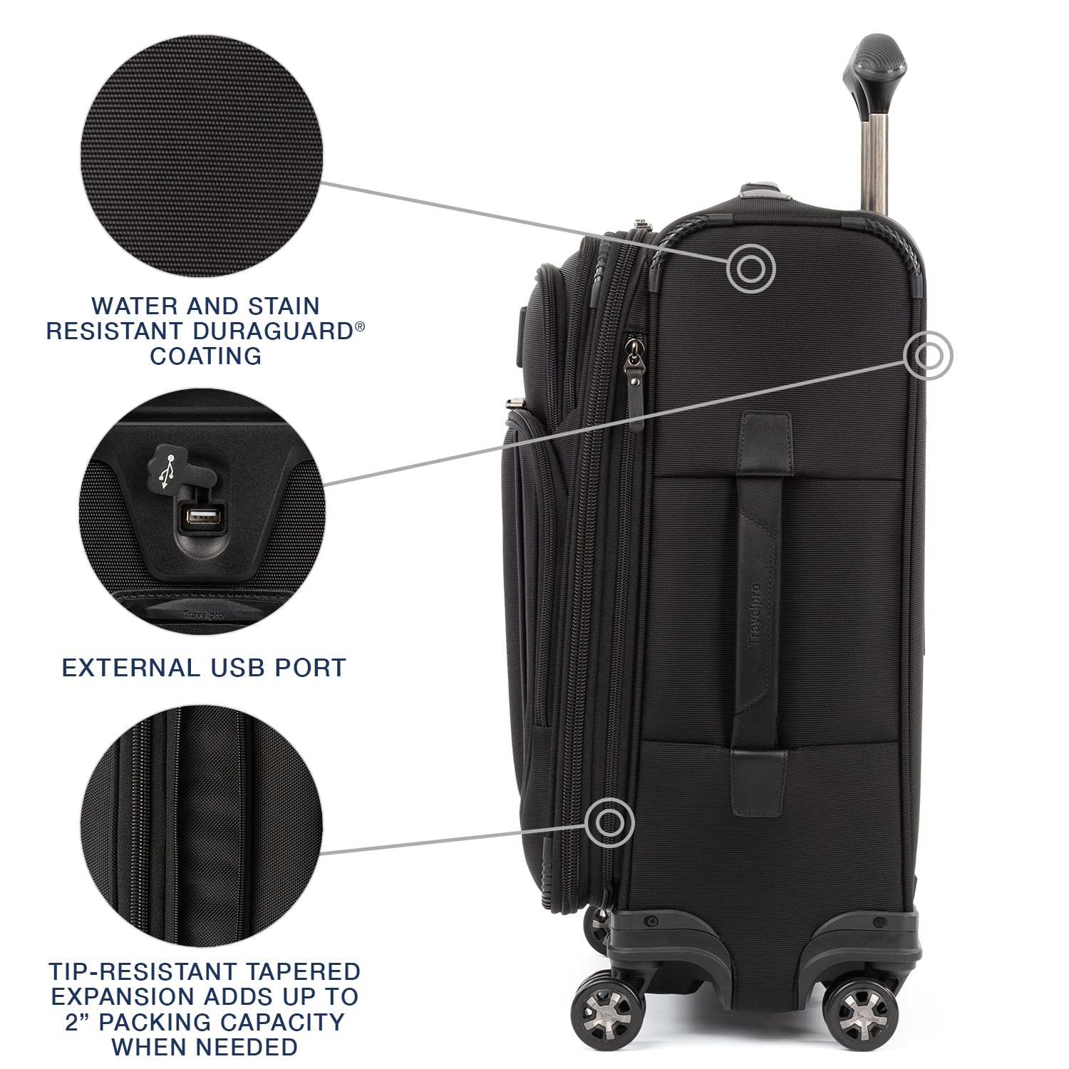 Travelpro Crew Versapack Softside Expandable Spinner Wheel Luggage ( Jet Black , Carry-On 21-Inch ) Jet Black Carry On 21 Inch U10