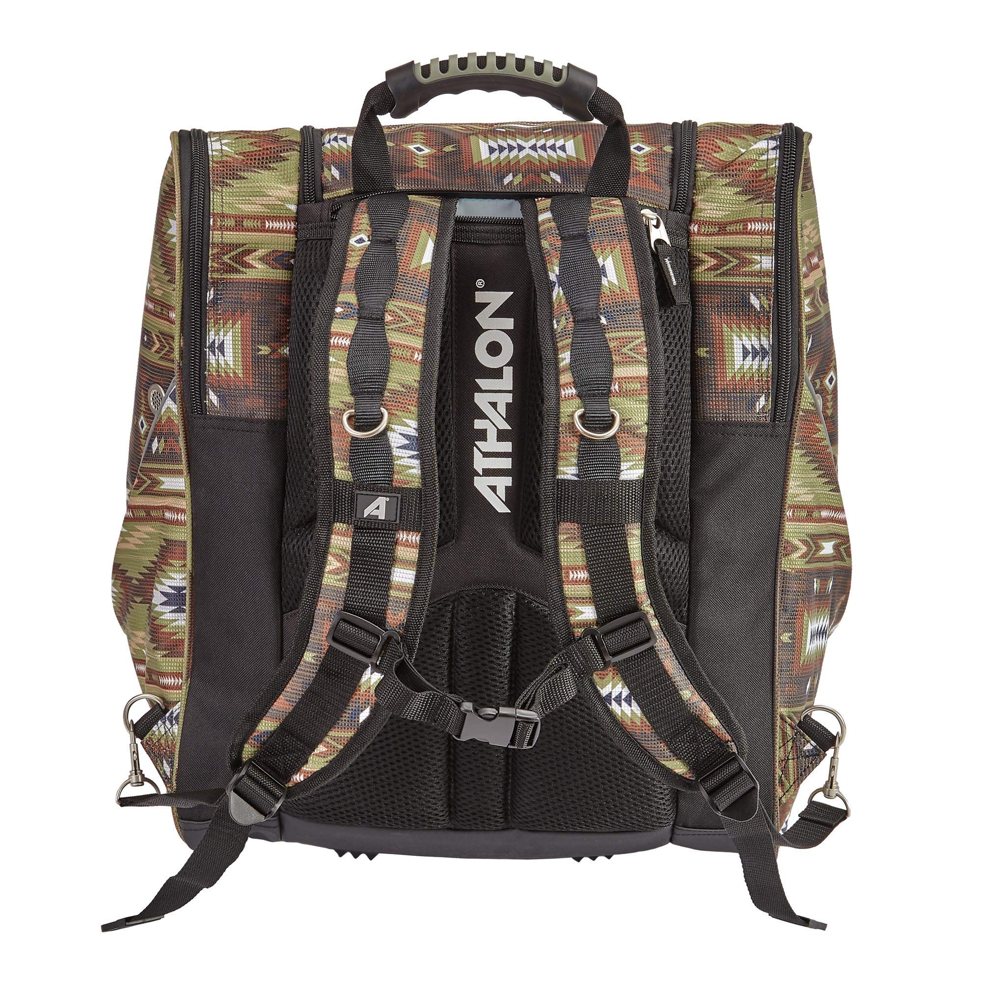 Athalon Everything Ski Boot Bag and Backpack Plus– Ski - Snowboard – Holds Everything – (Ski Boots, Helmet, Goggles, Gloves) ( Earth/Aztec , One Size ) Earth/Aztec One Size U1