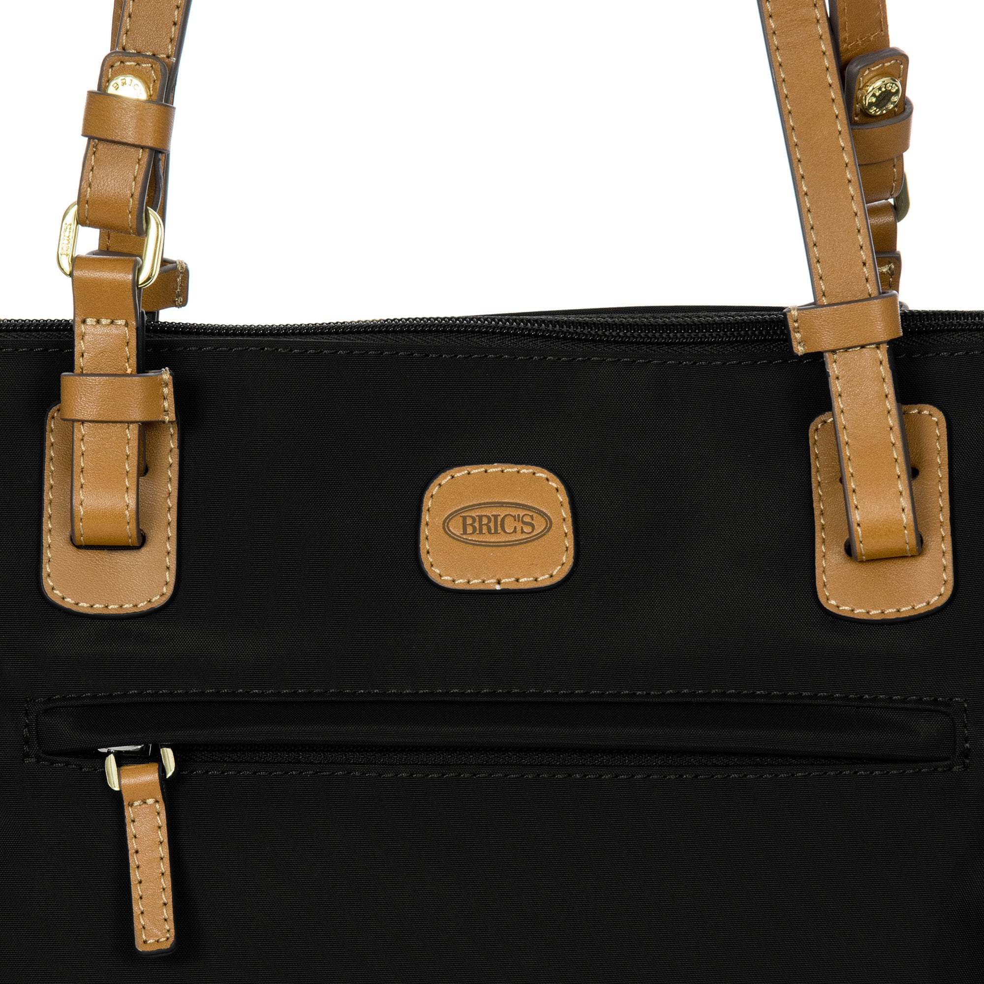 Brics X-Collection Sportina Large 3-in-1 Tote Bag - Water-Resistant Recycled Nylon Travel Carry-On Bag with Adjustable Strap and Luggage Pass-Through - Detachable Pouch Included ( Black , One Size ) Black One Size U3