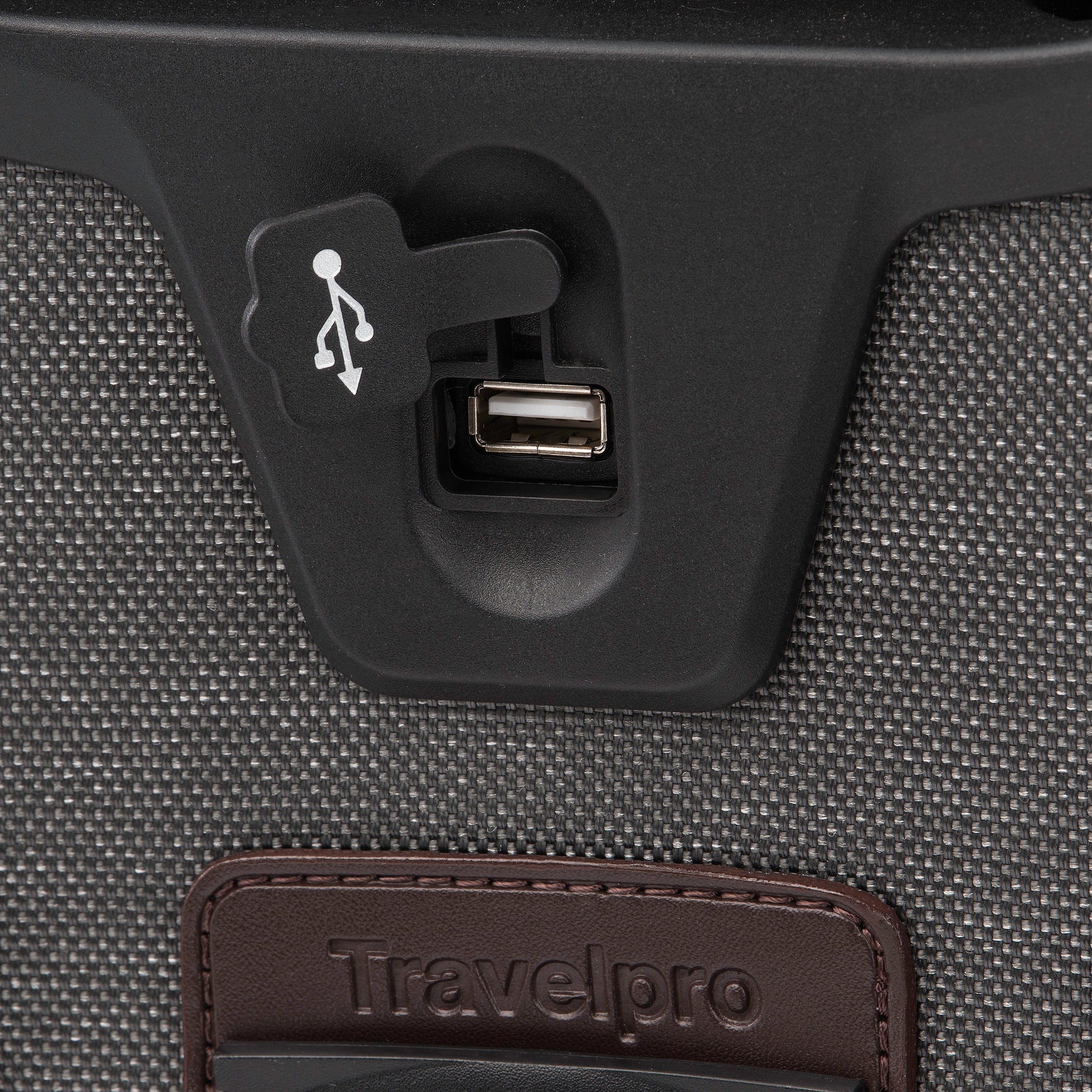 Travelpro Platinum Elite Underseat Spinner Tote Bag with USB Port Vintage Grey 16 Inch U2