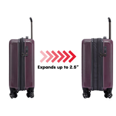 Spyder Rails 20 Inch Expandable Hardside Upright Suitcase with 360 Spinner Wheels, TSA Approved Lock ( Burgundy , 20" ) Burgundy 20 U1