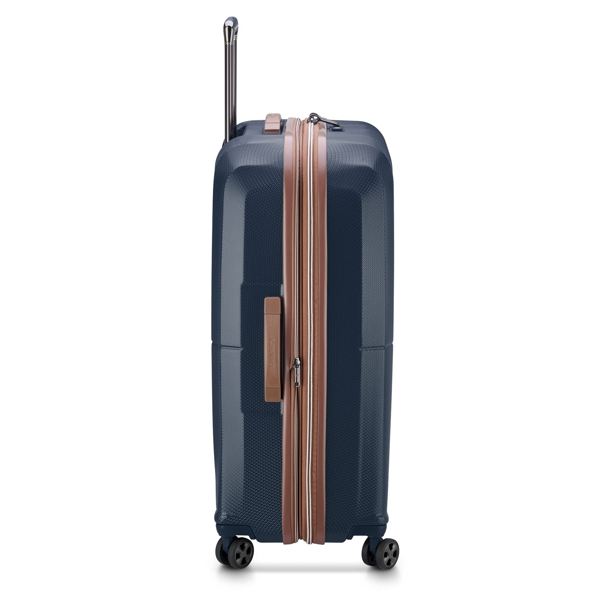 DELSEY Paris Carrousel Hardside Expandable Luggage with Spinner Wheels Navy Checked Large 28 Inch U1