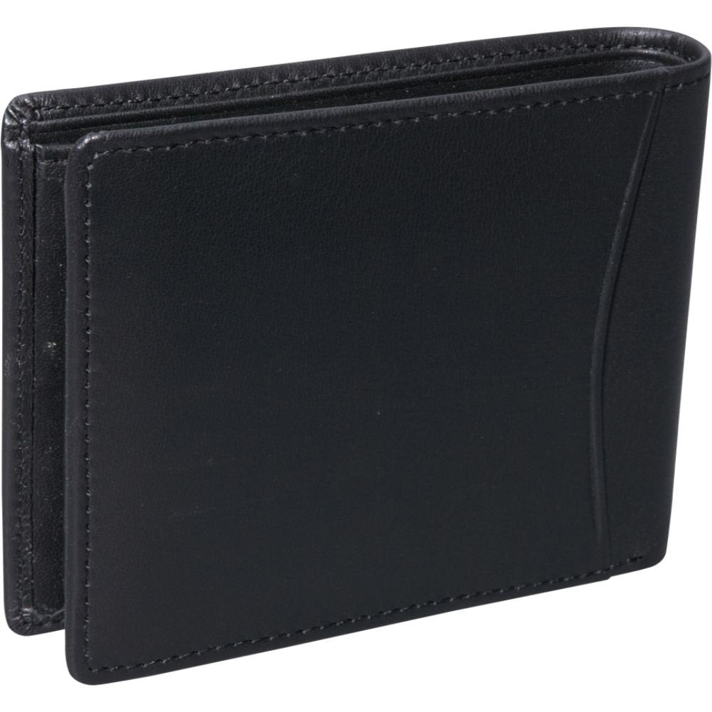 Nappa Leather RFID Blocking Euro Commuter Wallet Black One Size U1