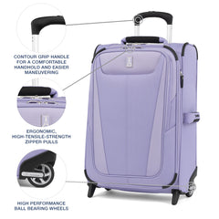 Travelpro Maxlite 5 Softside Expandable Upright 2 Wheel Luggage, Lightweight Suitcase, Men and Women ( Violet , Carry-on 22-Inch ) Violet Carry On 22 Inch U7