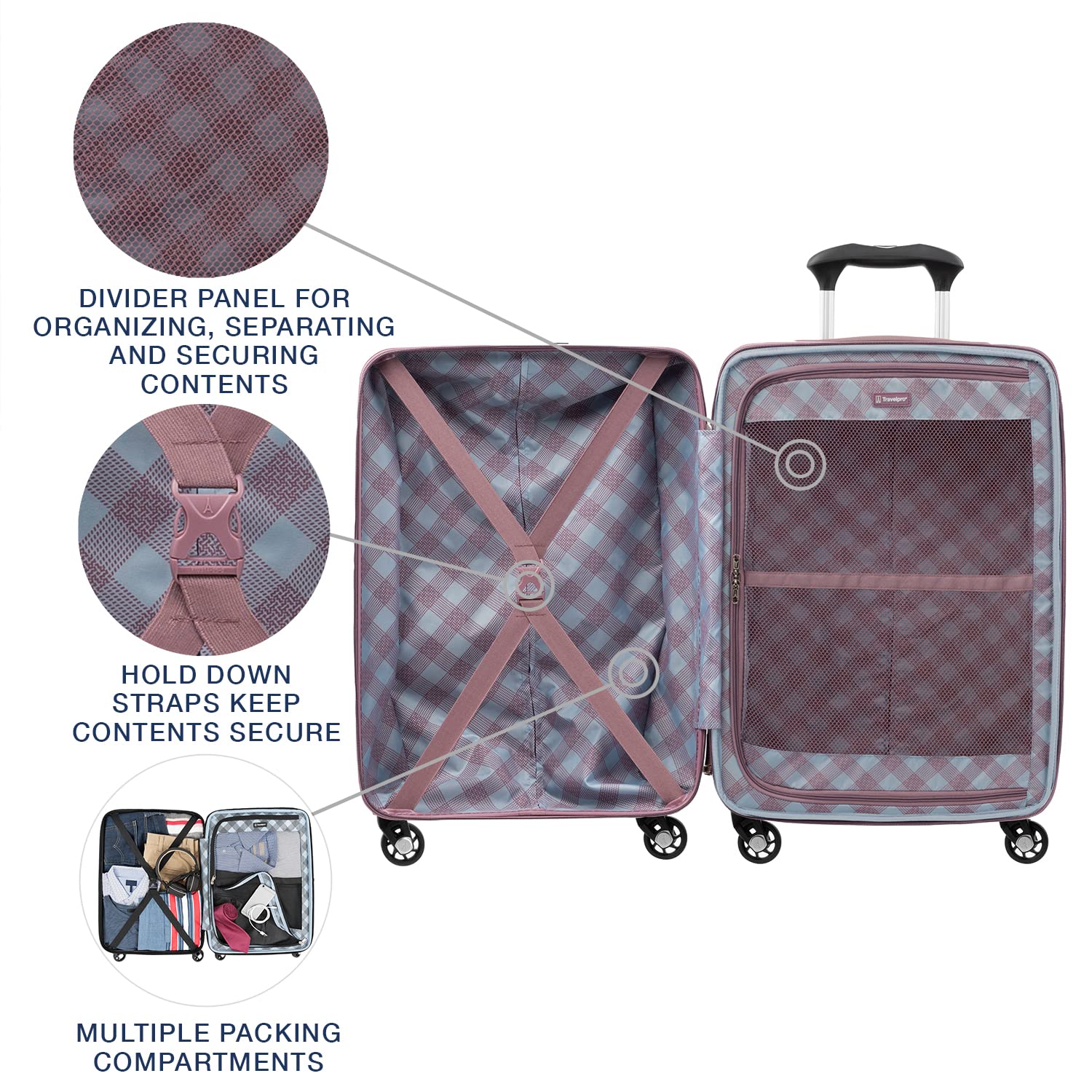 Travelpro Maxlite 5 Hardside Spinner Wheel Luggage ( Dusty Rose Pink , Carry-On 21-Inch ) Dusty Rose Pink Carry On 21 Inch U2