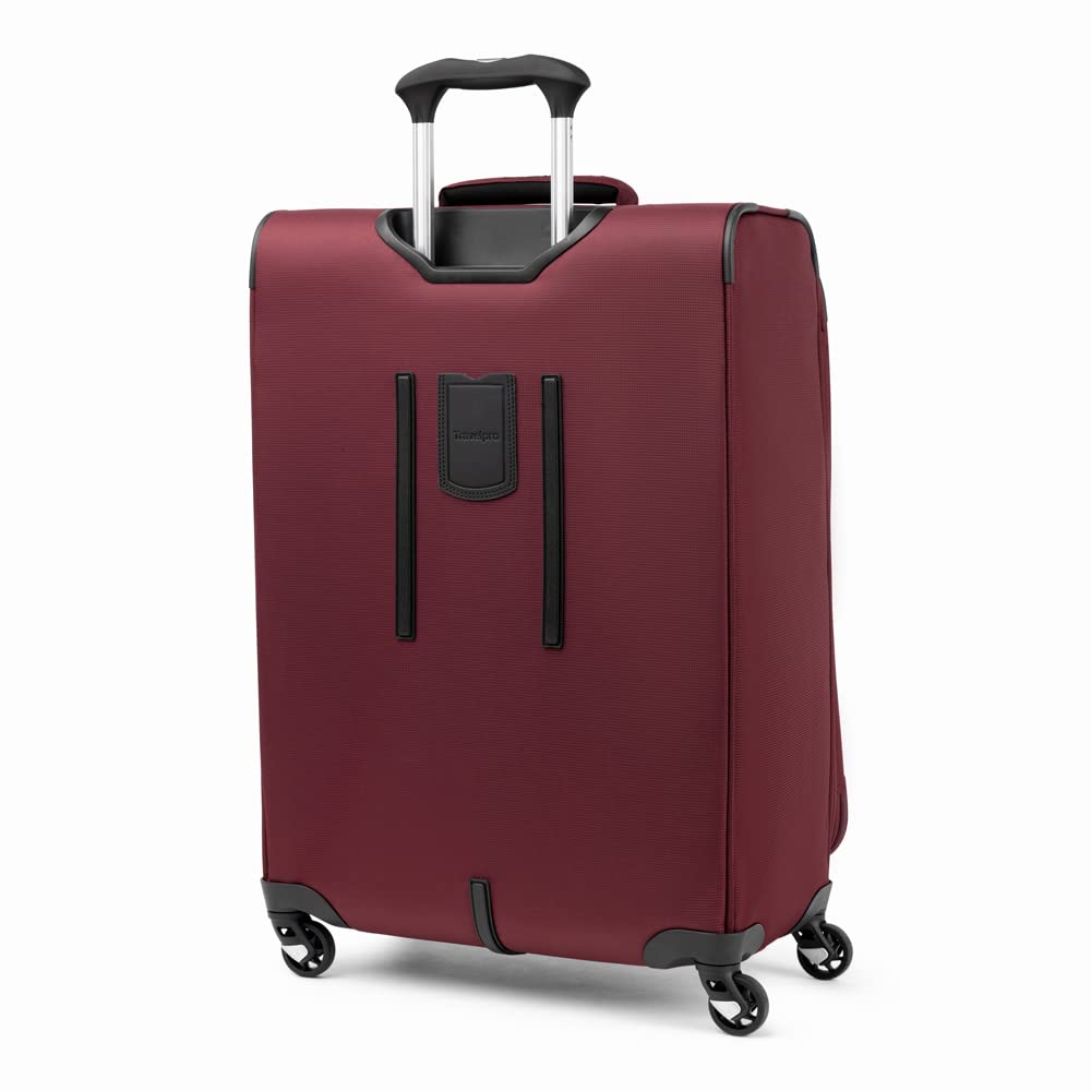 Travelpro Maxlite 5 Softside Expandable Luggage with 4 Spinner Wheels, Lightweight Suitcase, Men and Women ( Burgundy , Checked-Medium 25-Inch ) Burgundy Checked Medium 25 Inch U26