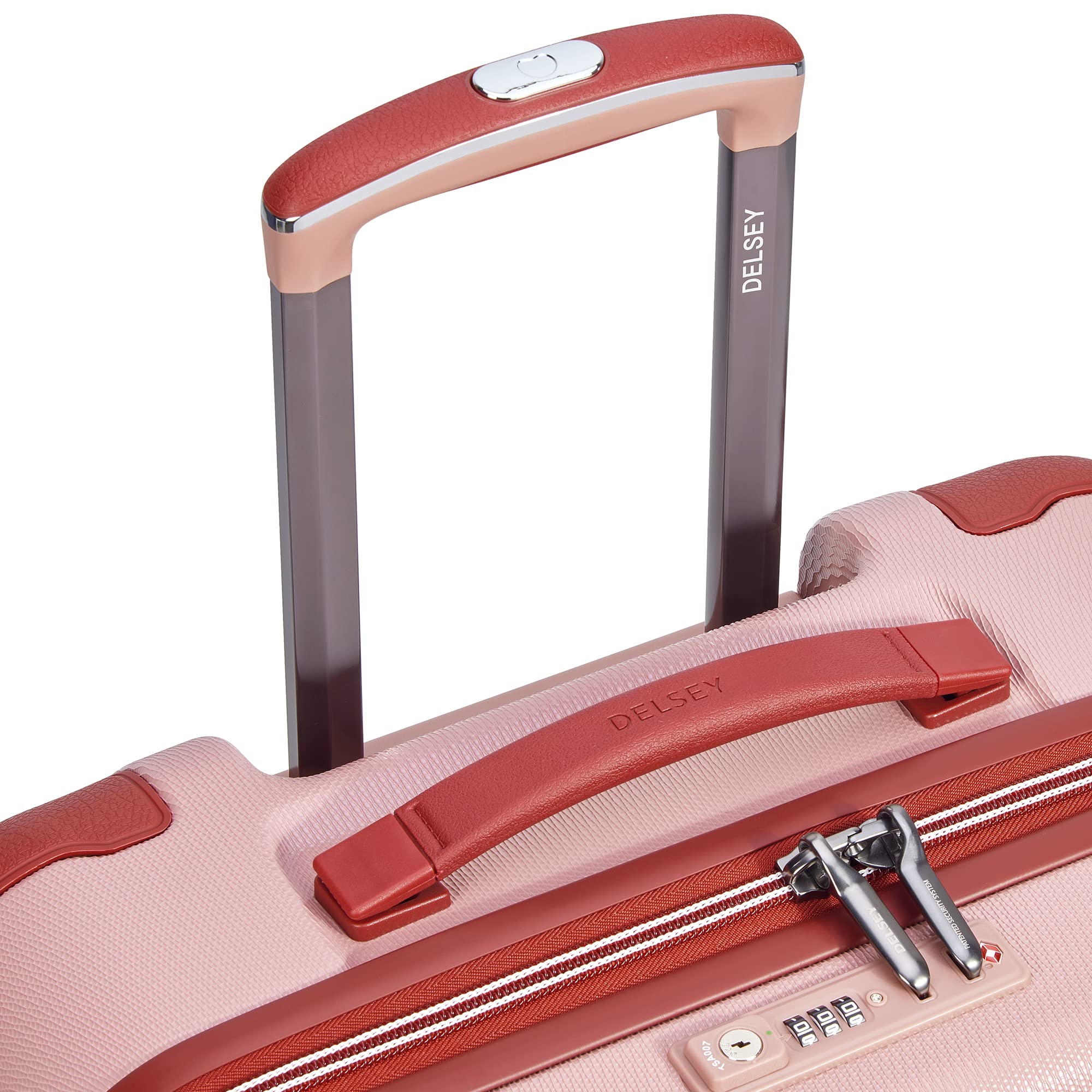 DELSEY Paris Chatelet Air 2.0 Hardside Luggage with Spinner Wheels Pink Checked Medium 24 Inch U5