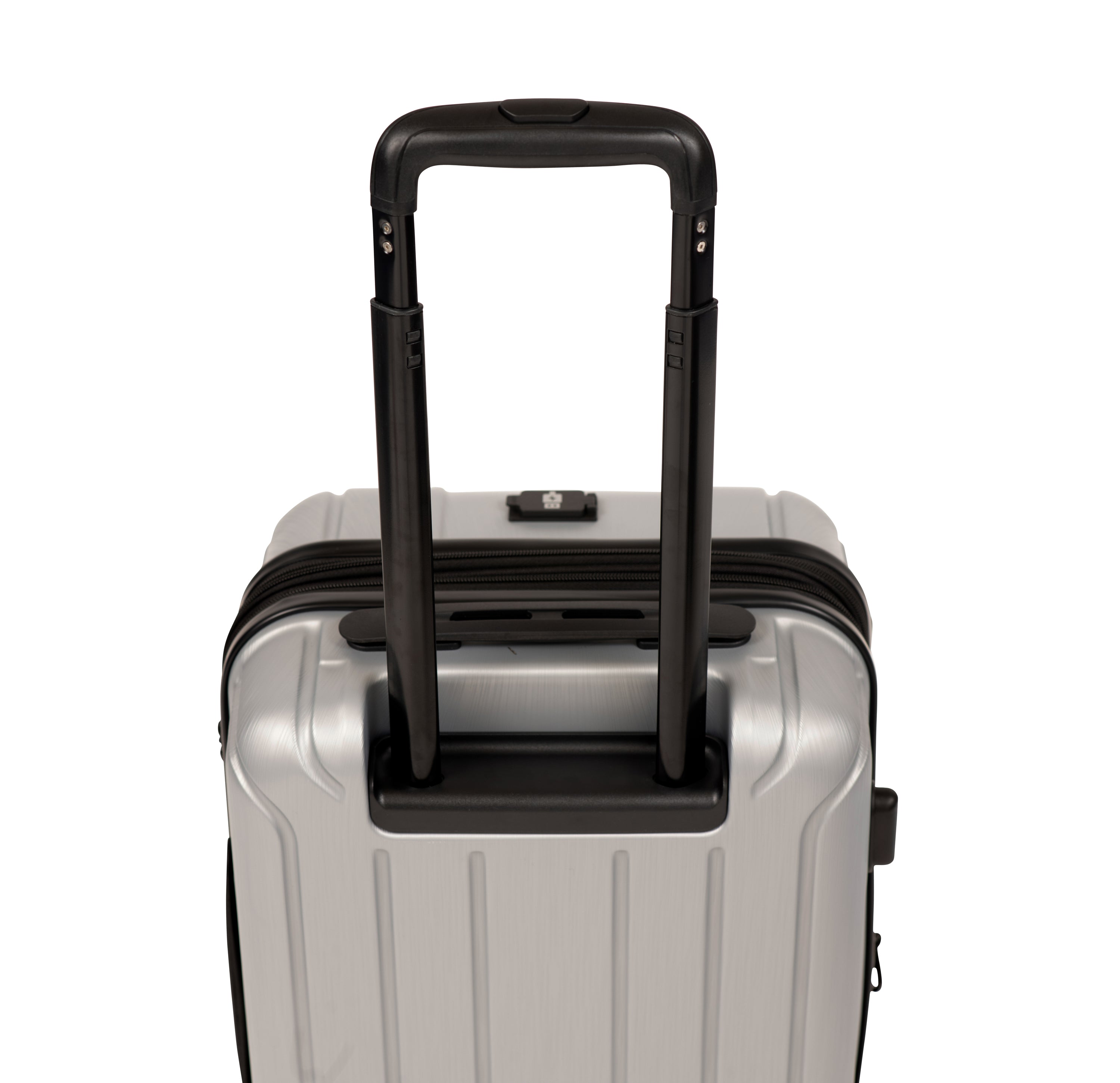 NONSTOP NEW YORK Luggage Expandable Spinner Wheels hard side shell Travel Suitcase Lightweight, TSA Lock, Double USB Port  ( Silver , 3-Piece Set (20/24/28) ) Silver 3 Piece Set 20 24 28 U2