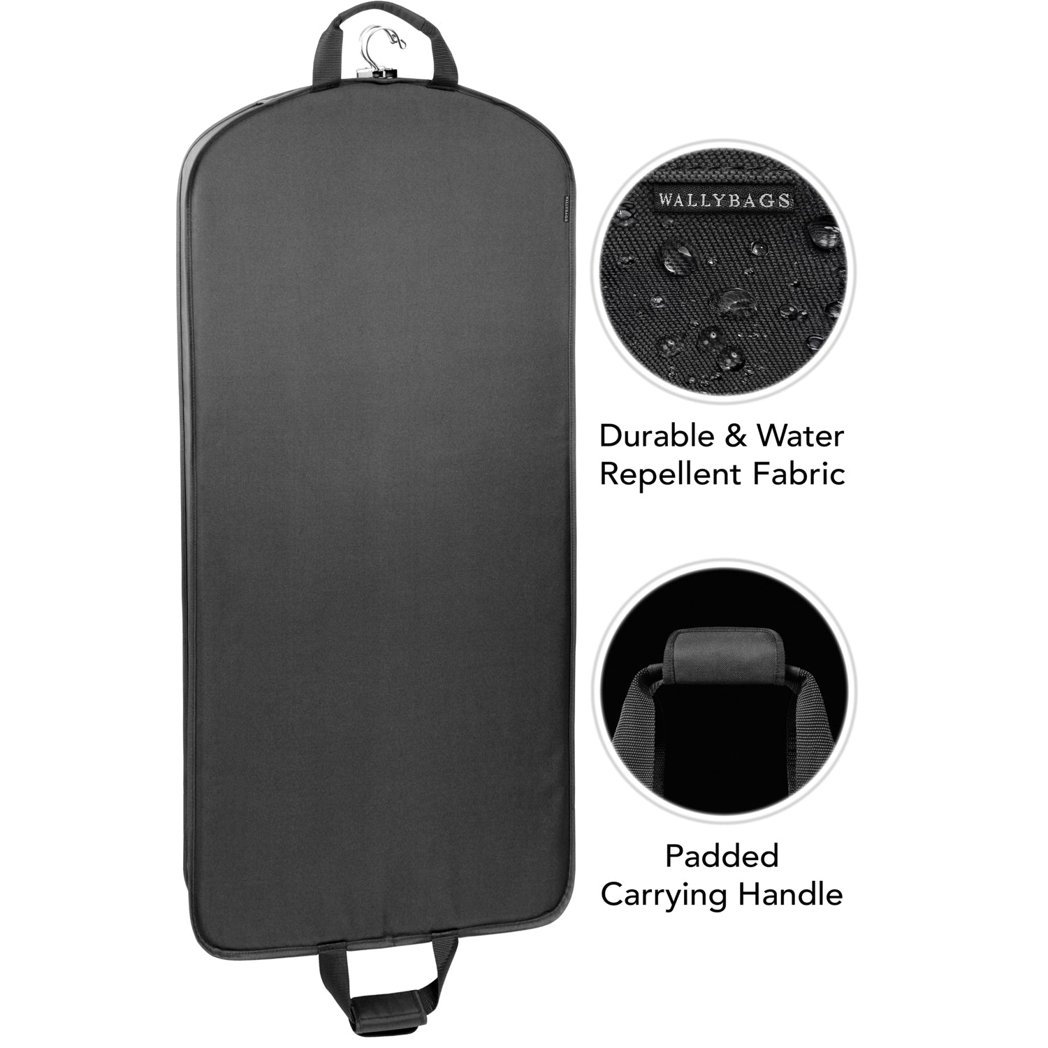 WallyBags 52" Deluxe Travel Garment Bag ( Black , 52-inch ) Black 52 Inch U1