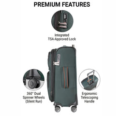 Ricardo Beverly Hills Montecito 3.0 Softside Luggage Collection  Expandable Suitcases with Wheels and TSA Lock, 29" Large Check-In ( Hunter Green , 29-inch Large Check-in ) Hunter Green 29 Inch Large Check In U1