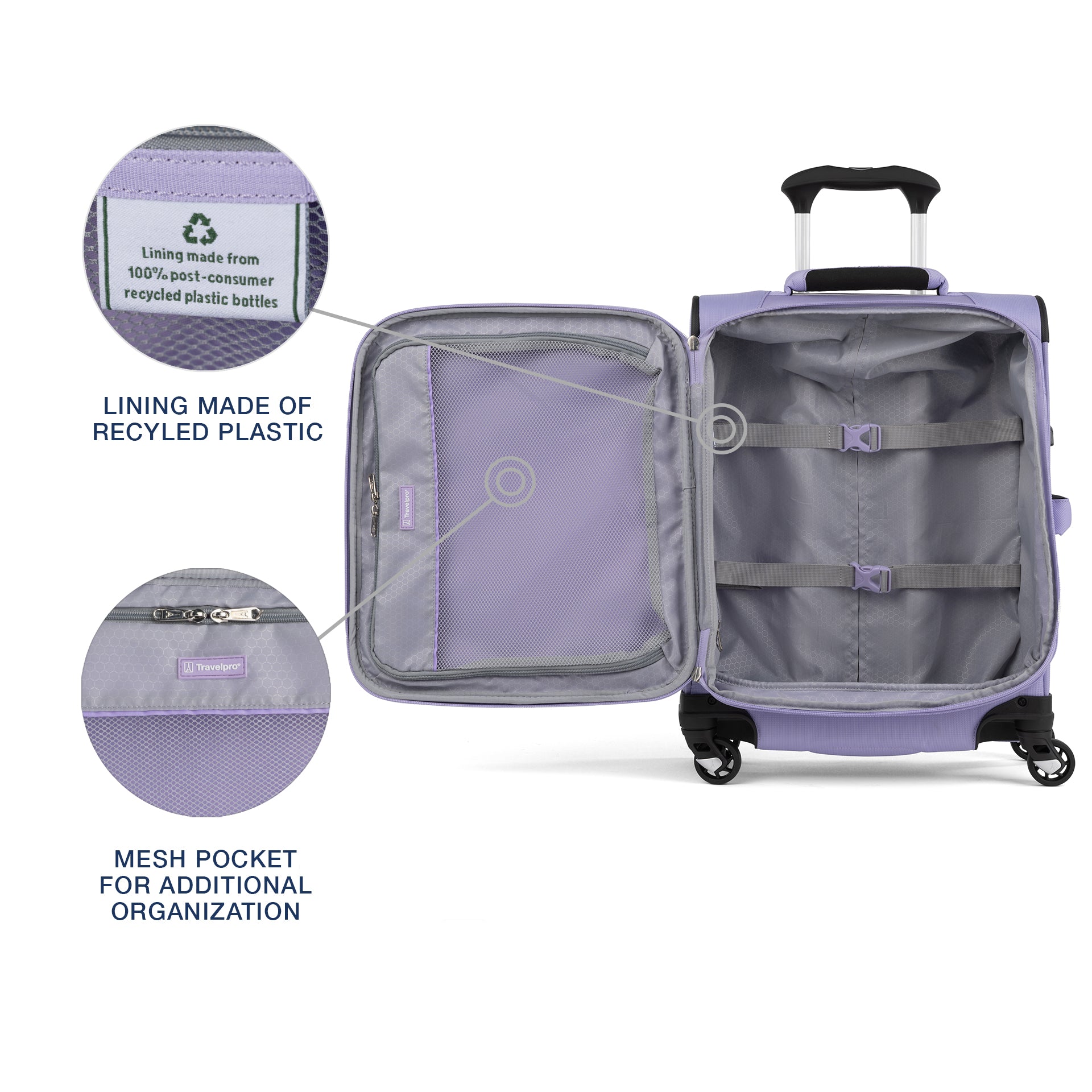 Travelpro Maxlite 5 Softside Expandable Luggage with 4 Spinner Wheels, Lightweight Suitcase, Men and Women ( Violet , Carry-on 19-Inch ) Violet Carry On 19 Inch U1