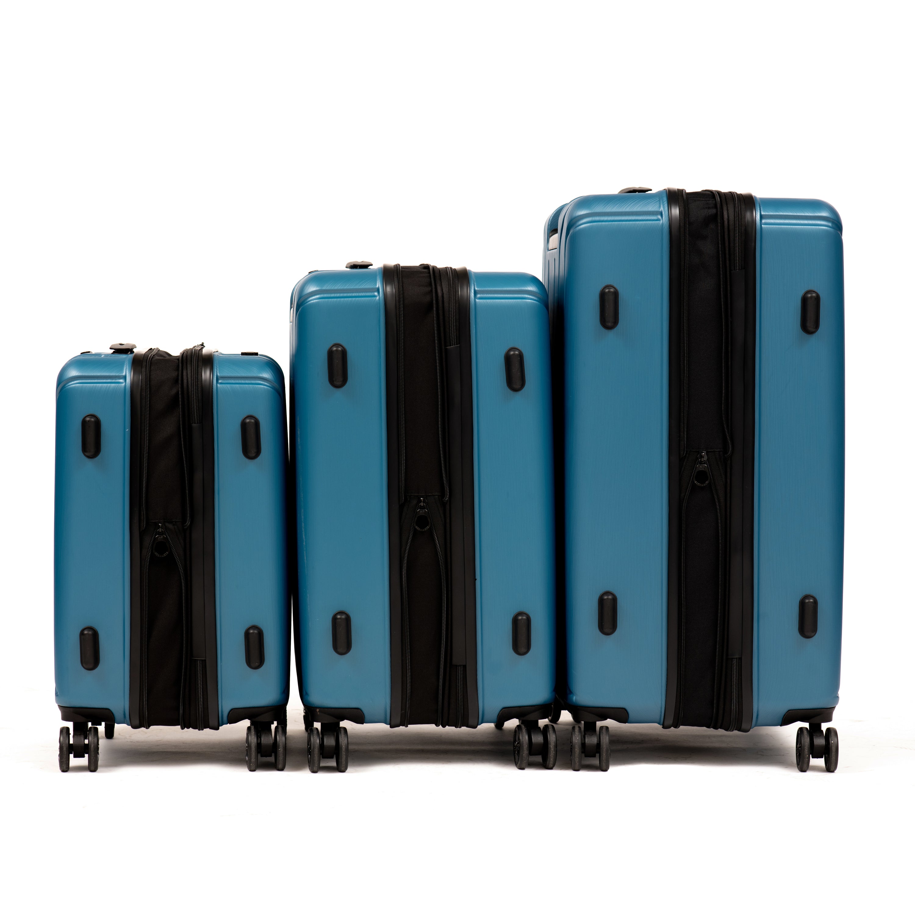 NONSTOP NEW YORK Luggage Expandable Spinner Wheels hard side shell Travel Suitcase Lightweight, TSA Lock, Double USB Port  ( Teal , 3-Piece Set (20/24/28) ) Teal 3 Piece Set 20 24 28 U5