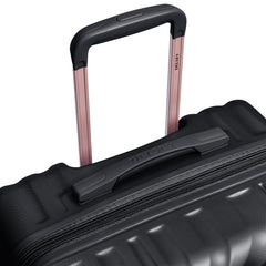 Delsey Alexis Lightweight Luggage, 4-Wheel Spinners Hardshell Suitcase, Expandable with TSA Lock  ( Black/Rose Gold , Checked-Medium 25-Inch ) Black/Rose Gold Checked Medium 25 Inch U5