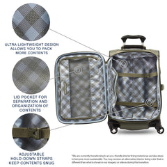 Travelpro Maxlite 5 Softside Expandable Luggage with 4 Spinner Wheels, Lightweight Suitcase, Men and Women Slate Green Carry On 21 Inch U14