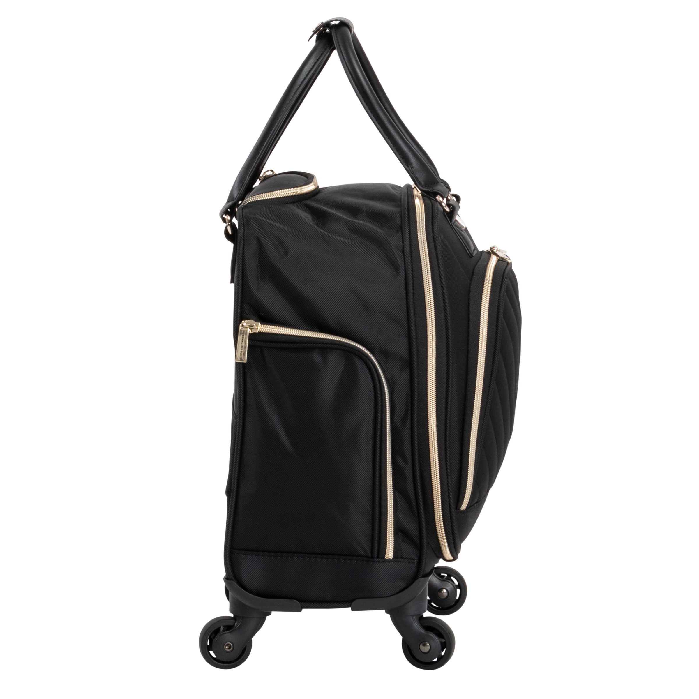 Kenneth Cole Reaction Women's Chelsea Chevron Softside 4-Wheel Underseater ( Black , One Size ) Black One Size U1