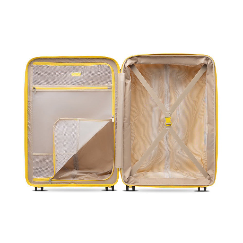 Atlantic Convertible Medium to Large Checked Expandable Hardside Spinner ( Sunshine Yellow , Medium-Large Check In ) Sunshine Yellow Medium Large Check In U8