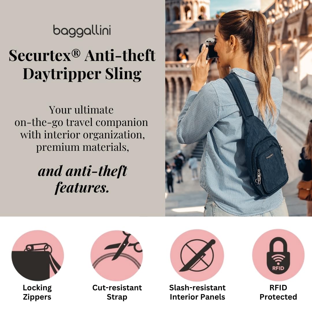 Baggallini Securtex Anti-Theft Daytripper Sling ( Mist , One Size ) Mist One Size U1