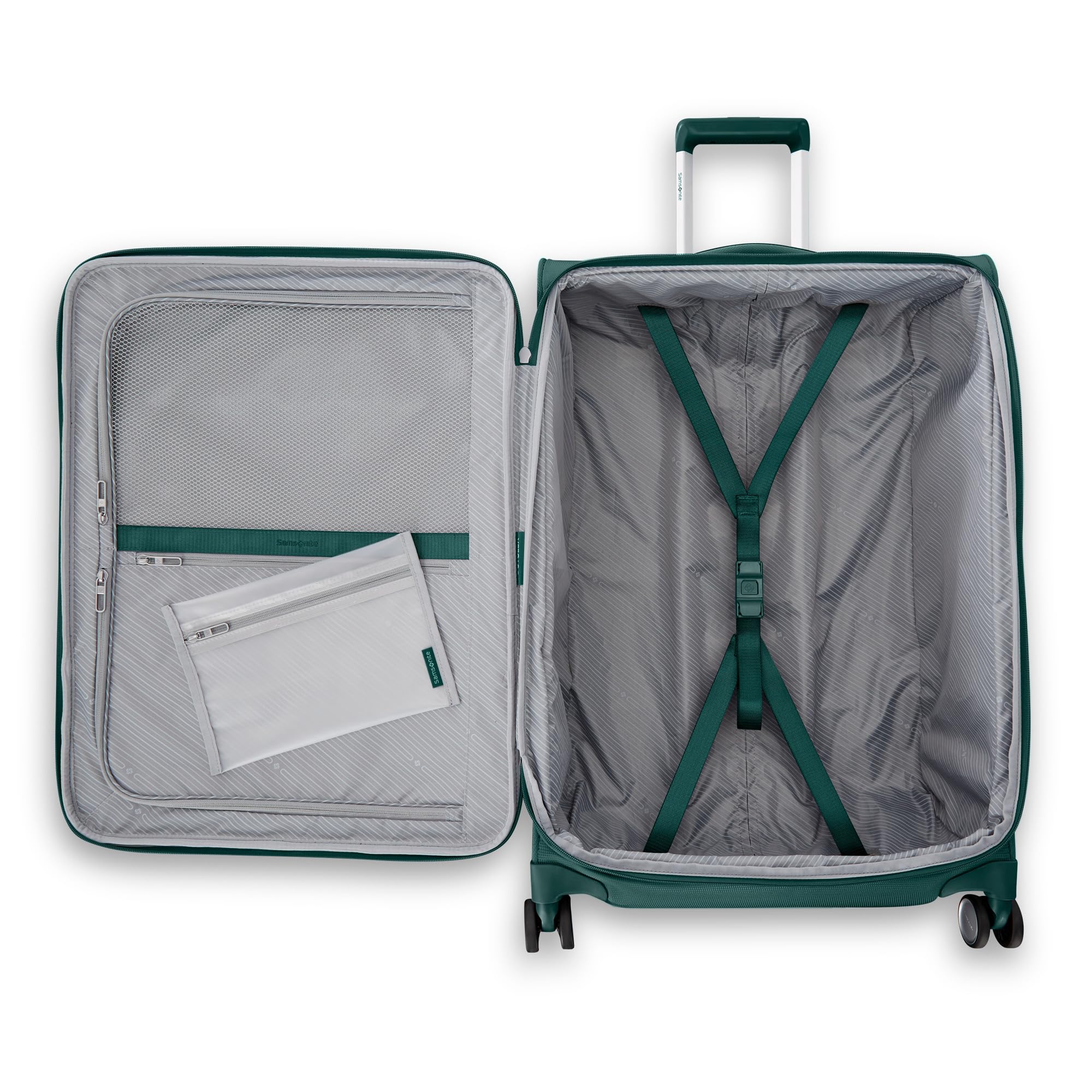 Samsonite UpLIFT Lightweight Softside Expandable Luggage ( Emerald Green , Medium Checked ) Emerald Green Medium Checked U2