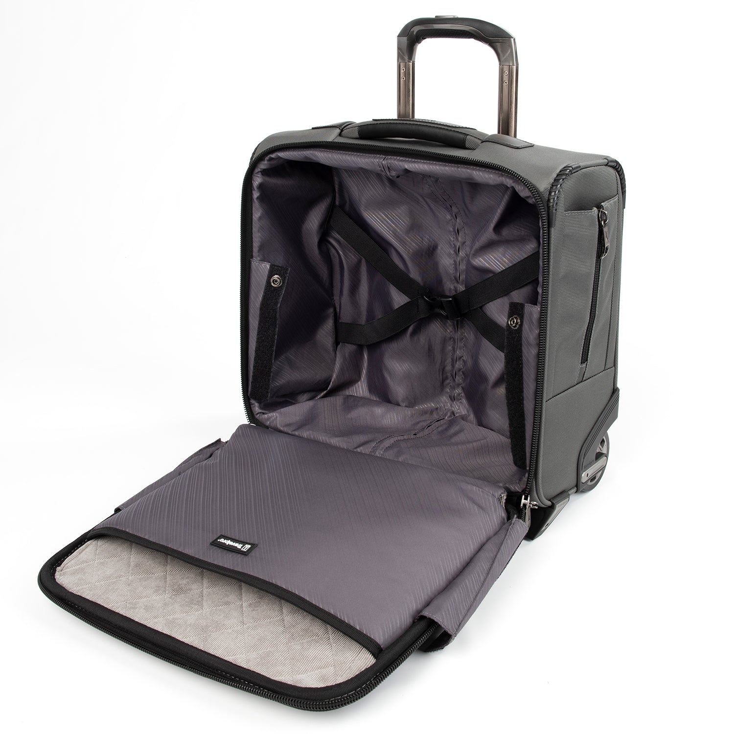 Travelpro Crew Versapack Carry-on 2 Wheel Upright Rolling Tote, 14-Inch Laptop or Tablet Pocket, Men and Women, Jet Black, 16.5-Inch ( Titanium Grey , One Size ) Titanium Grey One Size U1