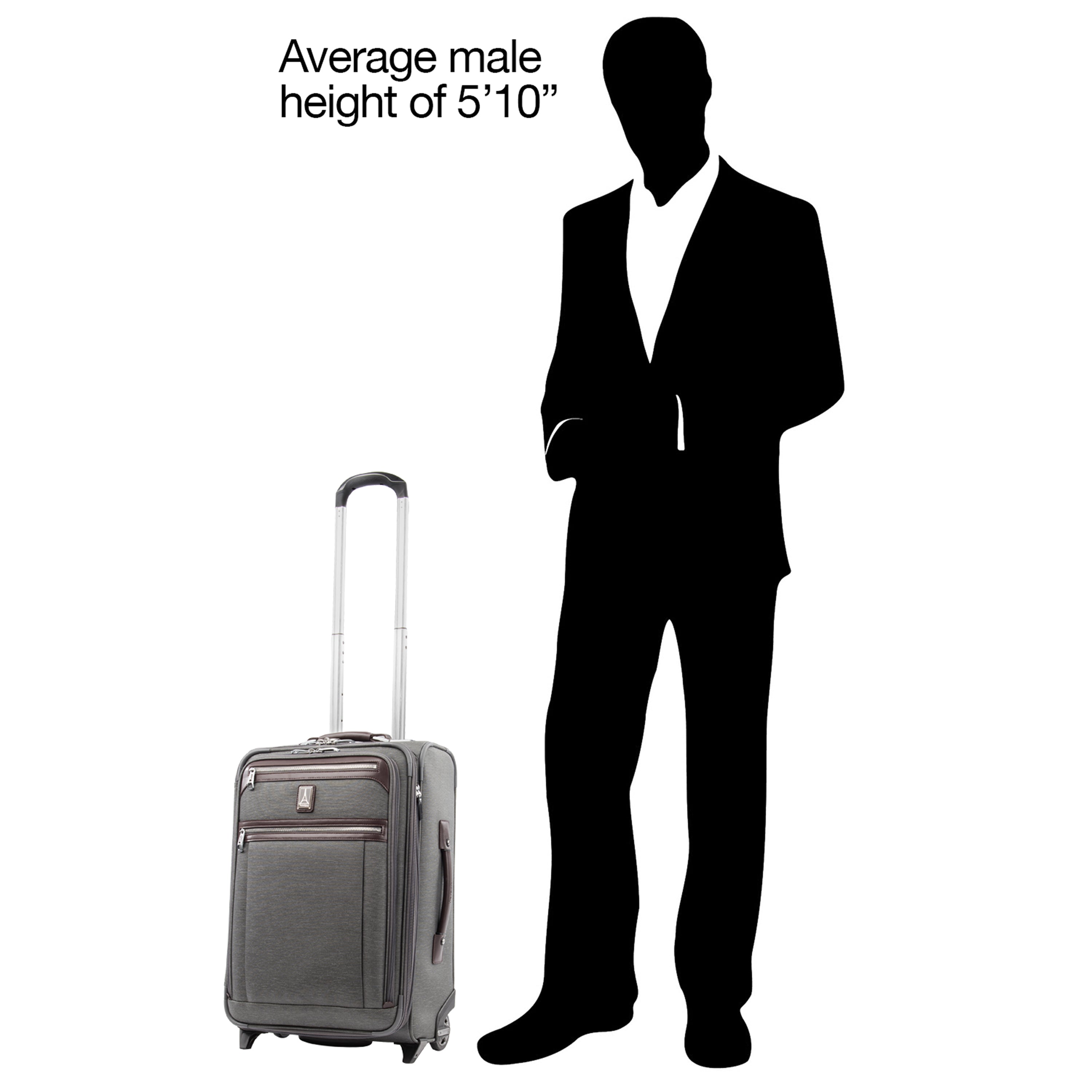 Travelpro Platinum Elite Softside Expandable Luggage, 2 Wheel Upright Suitcase, USB Port, Men and Women Vintage Grey Carry On 22 Inch U5