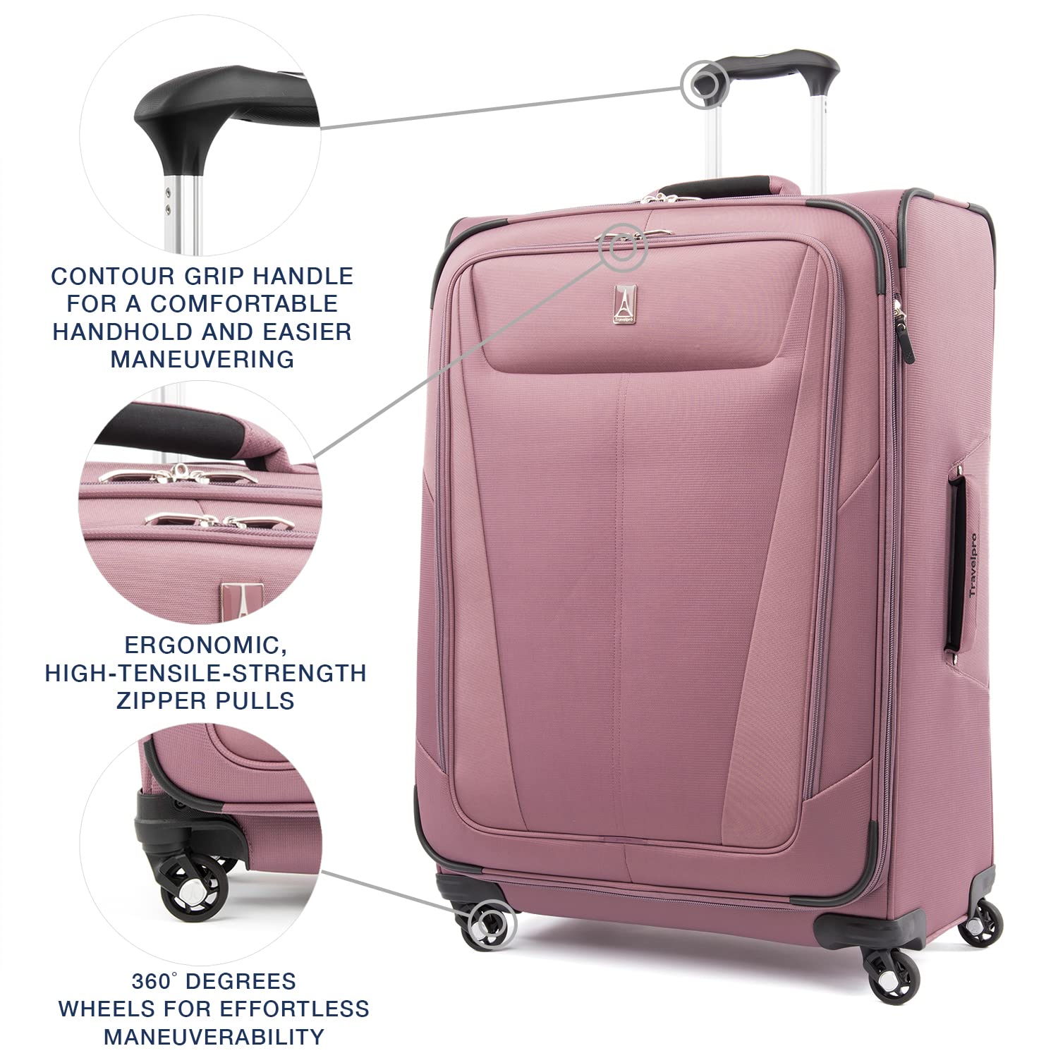 Travelpro Maxlite 5 Softside Expandable Luggage with 4 Spinner Wheels, Lightweight Suitcase, Men and Women U5