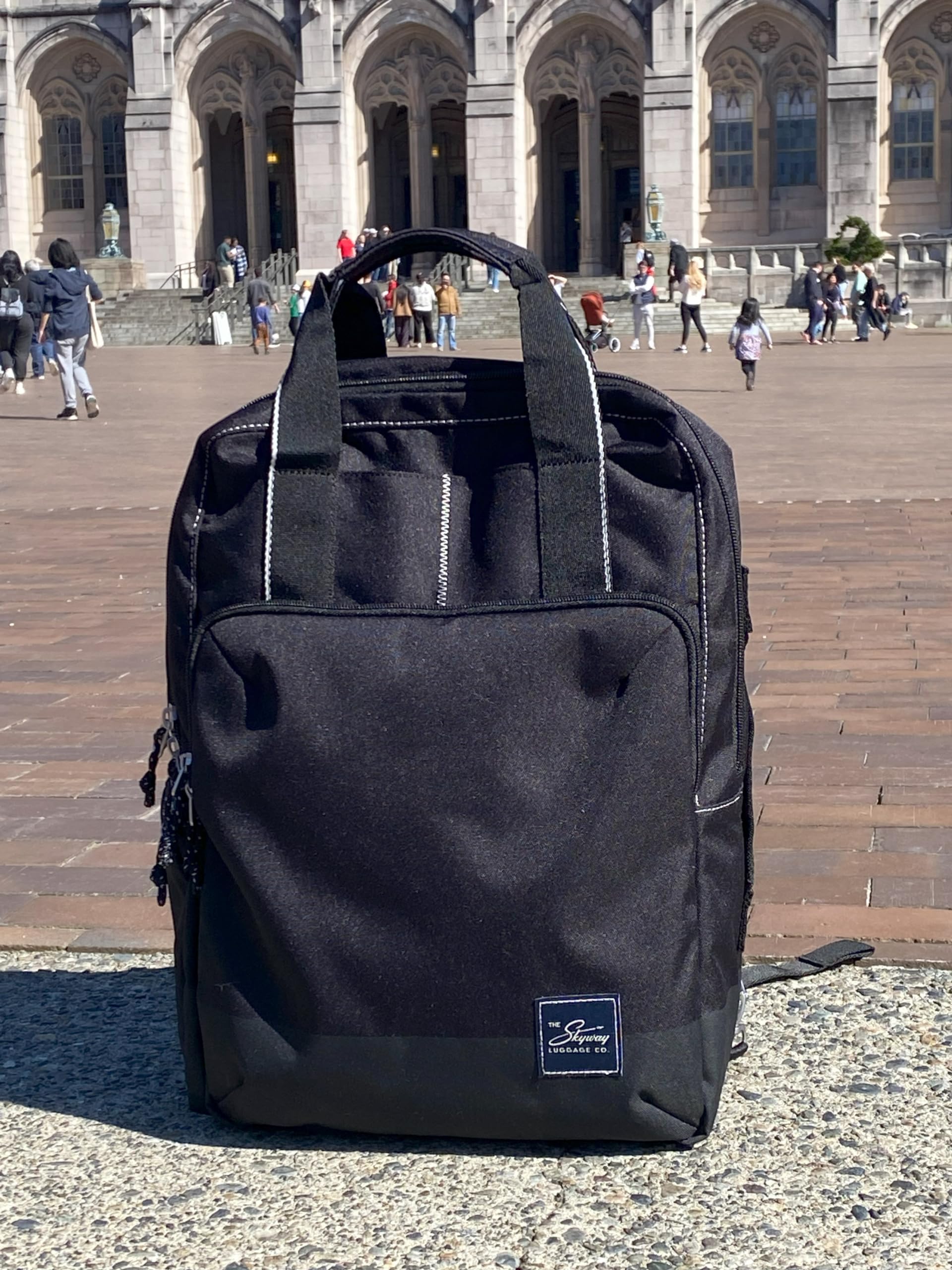 Skyway Luggage Rainier Backpack, Eco-Friendly,  Made of 100% rPET Travel Laptop Bag for Women & Men ( Crater Black , 17L ) Crater Black 17 L U1
