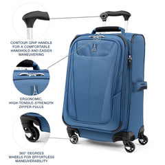 Travelpro Maxlite 5 Softside Expandable Luggage with 4 Spinner Wheels, Lightweight Suitcase, Men and Women ( Ensign Blue , Carry-on 21-Inch ) Ensign Blue Carry On 21 Inch U43
