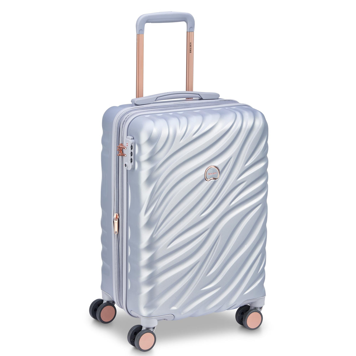 Delsey Alexis Lightweight Luggage, 4-Wheel Spinners Hardshell Suitcase, Expandable with TSA Lock  ( Platinum/Rose Gold , Carry-On 21-Inch ) Platinum/Rose Gold Carry On 21 Inch U9