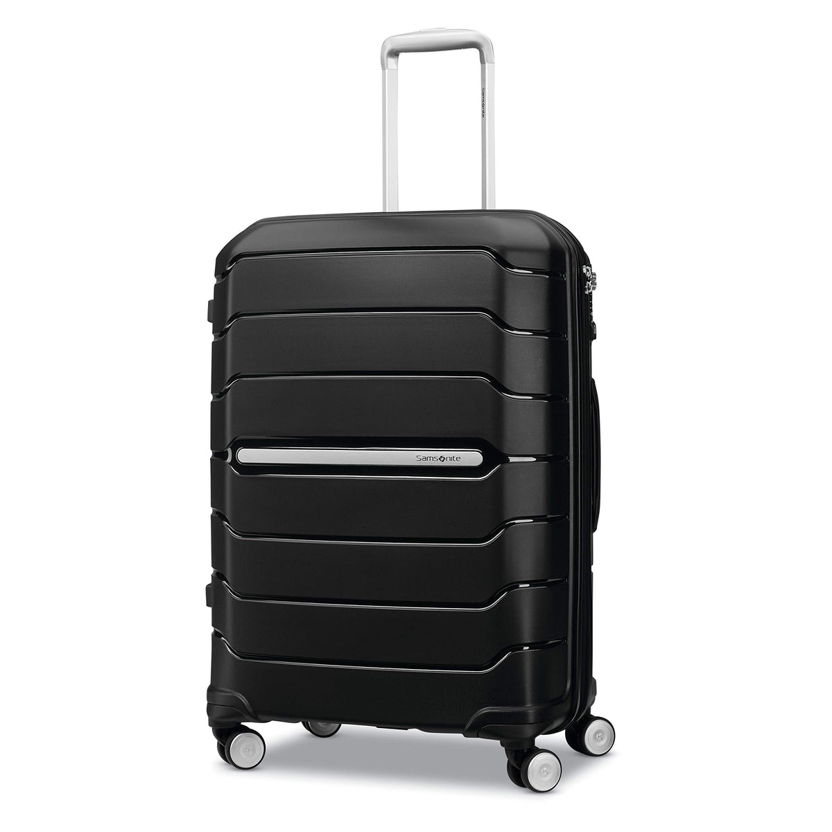 Samsonite Freeform Hardside Expandable with Double Spinner Wheels ( Black , Checked-Medium 24-Inch ) Black Checked Medium 24 Inch U2