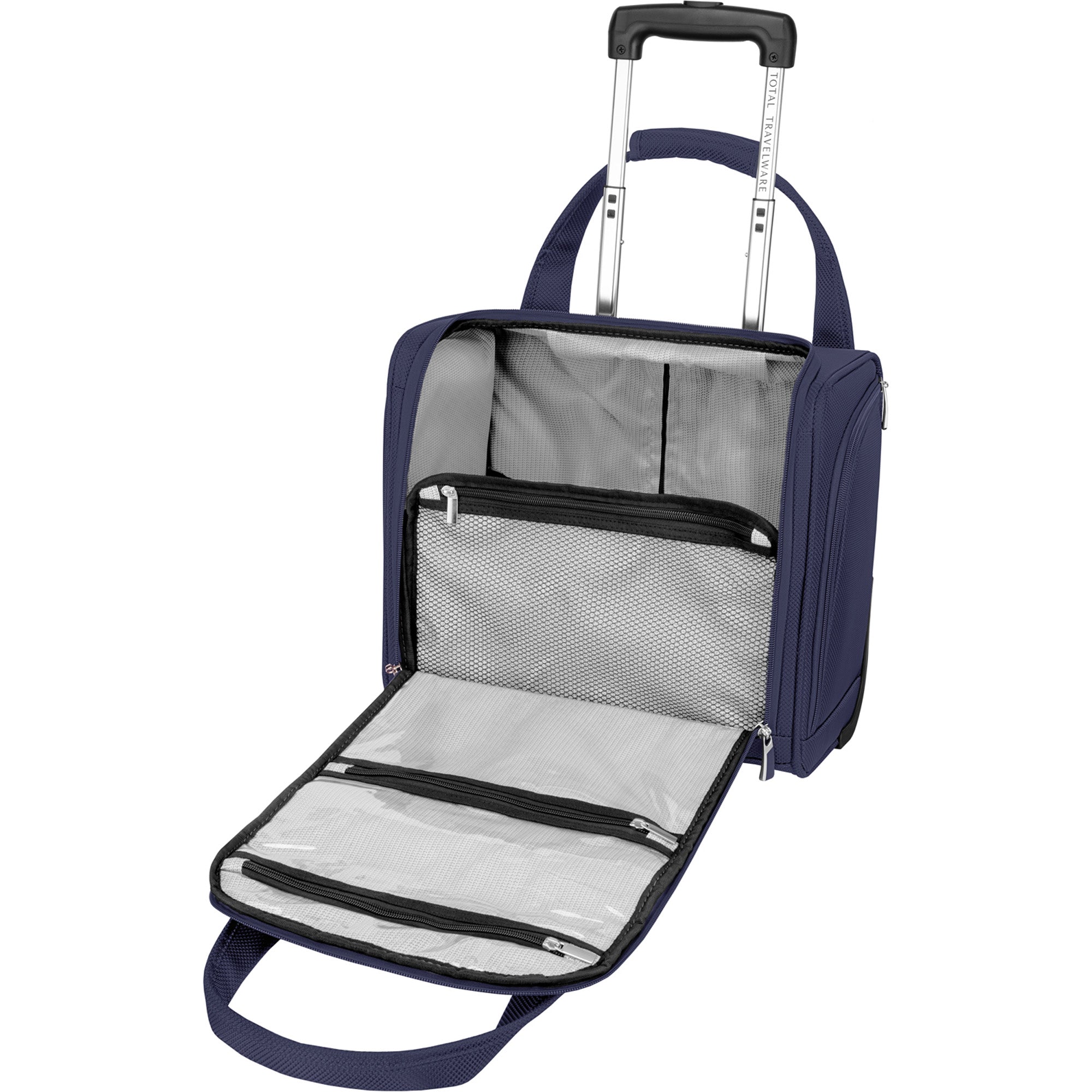 TOTAL TRAVELWARE Everest Expandable Softside Spinner ( Navy , 15-Inch Under Seat Bag Carry-On ) Navy 15 Inch Under Seat Bag Carry On U1