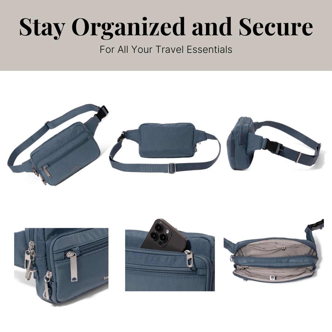 Baggallini Securtex anti-theft belt bag ( Mist , One Size ) Mist One Size U1