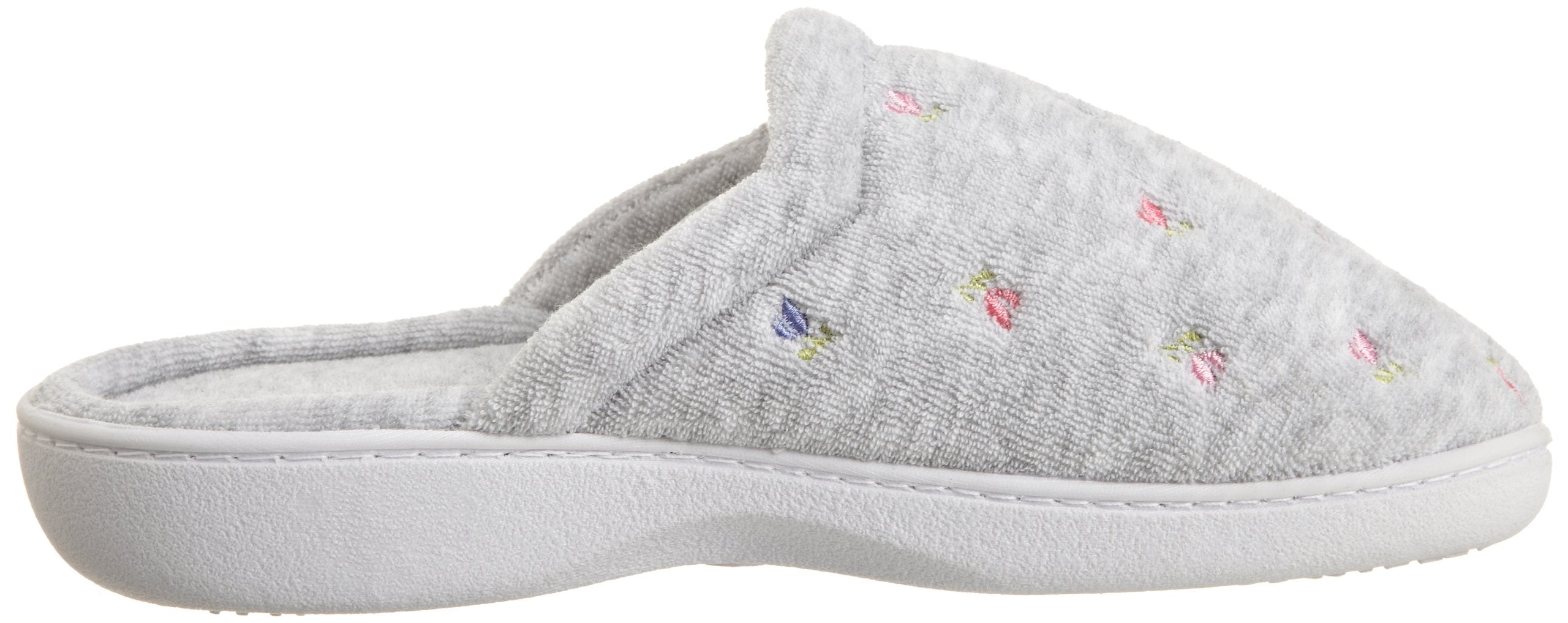 Isotoner Women's Terry Embroidered Scalloped Clog ( Heather Grey , 6.5/7 ) Heather Grey 6 5 7 U1