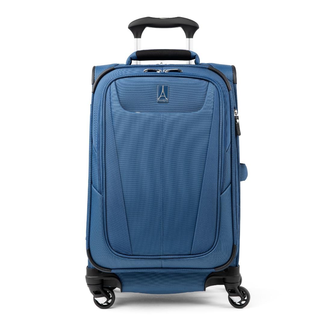 Travelpro Maxlite 5 Softside Expandable Luggage with 4 Spinner Wheels, Lightweight Suitcase, Men and Women ( Ensign Blue , Carry-on 21-Inch ) Ensign Blue Carry On 21 Inch U97