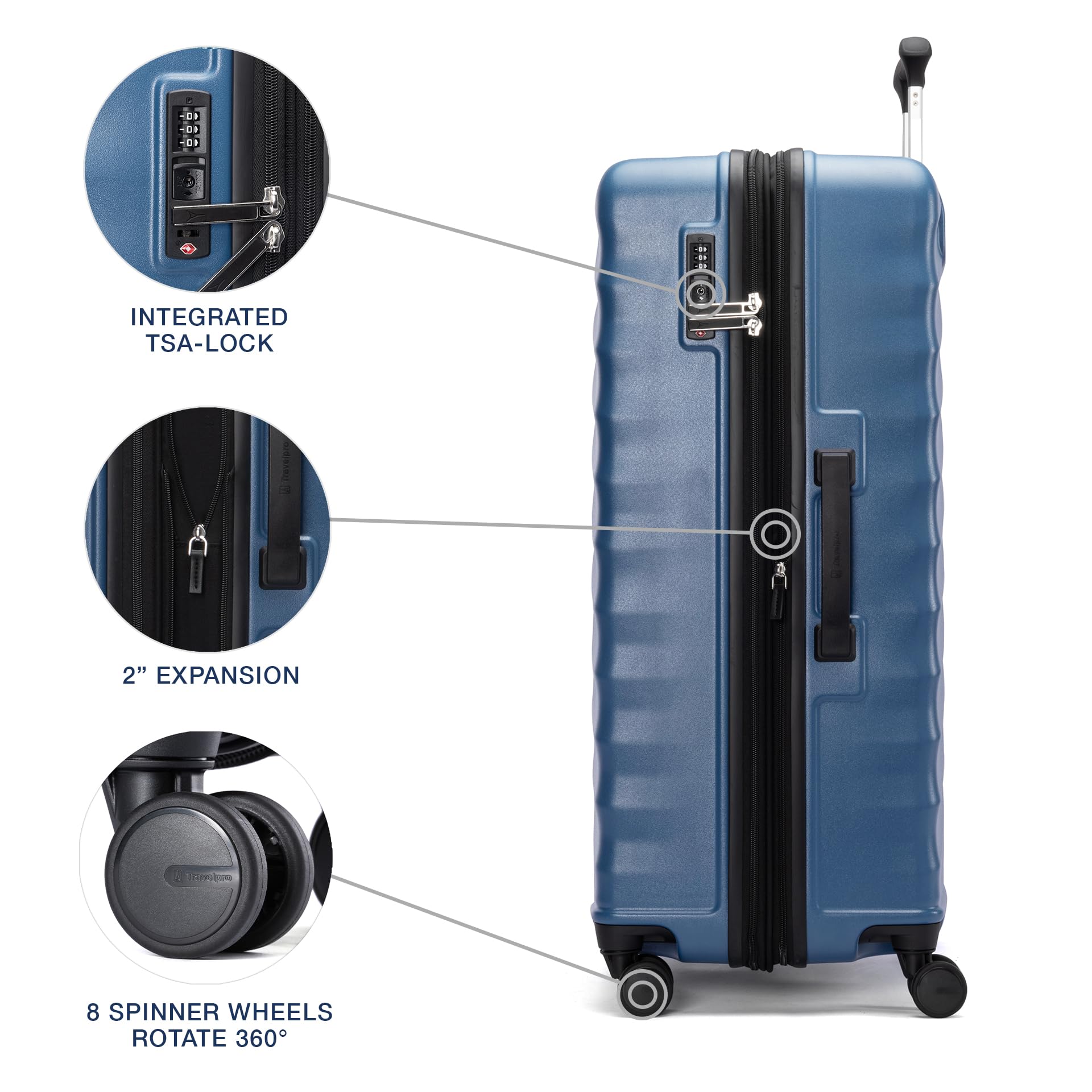 Travelpro Maxlite Air V2 Hardside Expandable Luggage, 8 Spinner Wheels, Lightweight Hard Shell Suitcase, TSA lock ( Ensign Blue , Checked Large 28-Inch ) Ensign Blue Checked Large 28 Inch U1