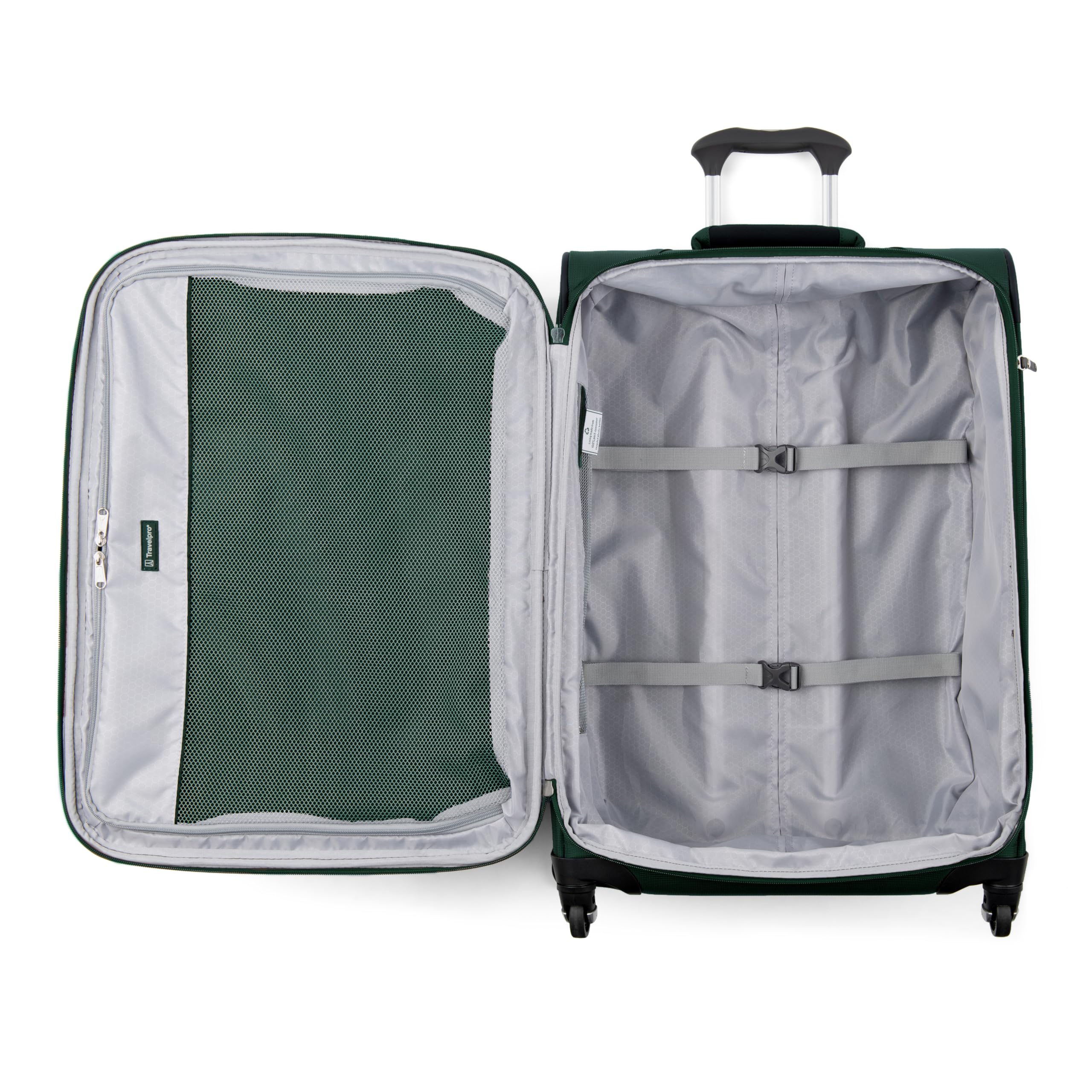 Travelpro Maxlite 5 Softside Expandable Luggage with 4 Spinner Wheels, Lightweight Suitcase, Men and Women ( Green Forest , Checked-Medium 25-Inch ) Green Forest Checked Medium 25 Inch U3