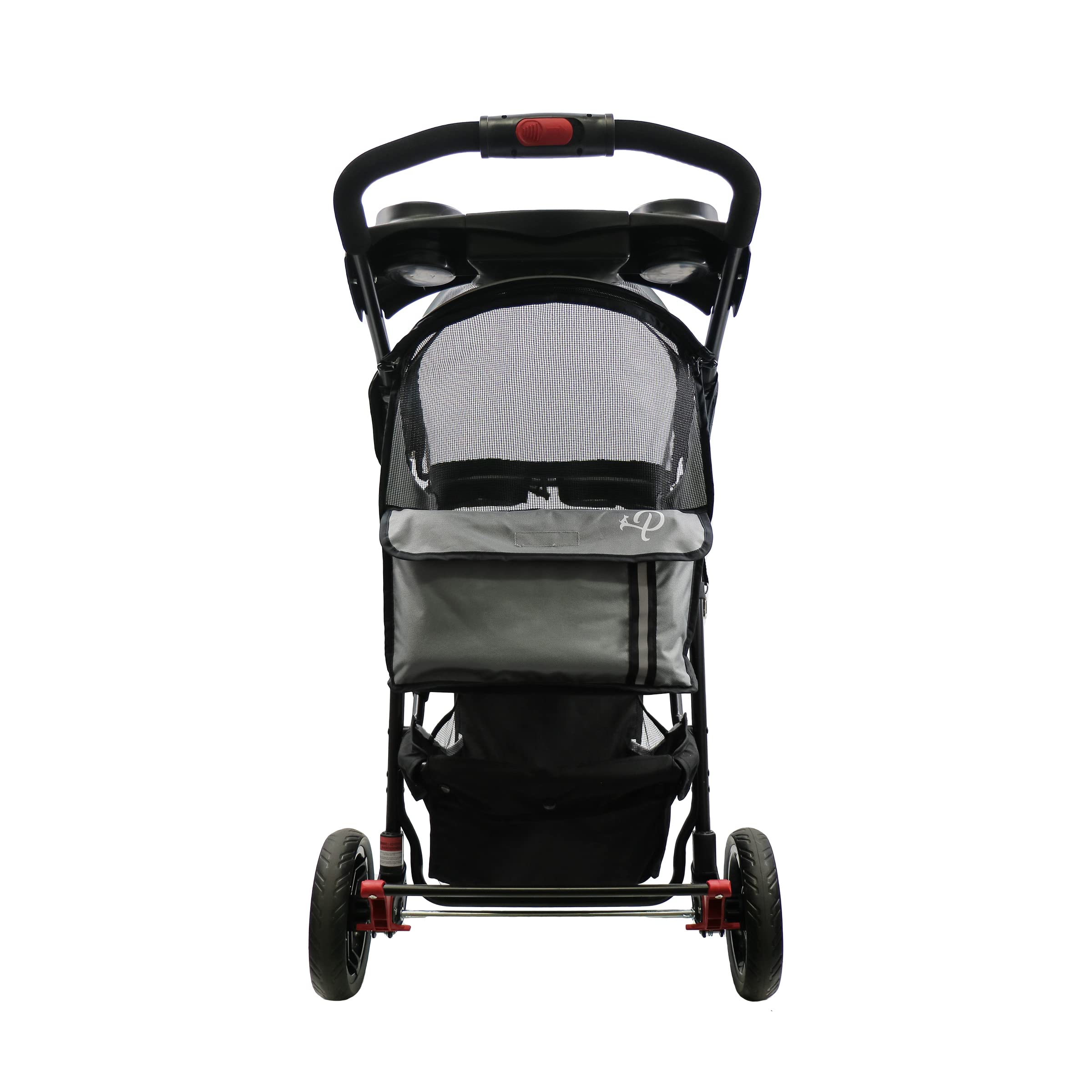 Petique Revolutionary Stroller, Dog Cart for Small to Medium Size Pets, Ventilated Pet Jogger for Cats & Dogs ( Gray , One Size ) Gray One Size U1
