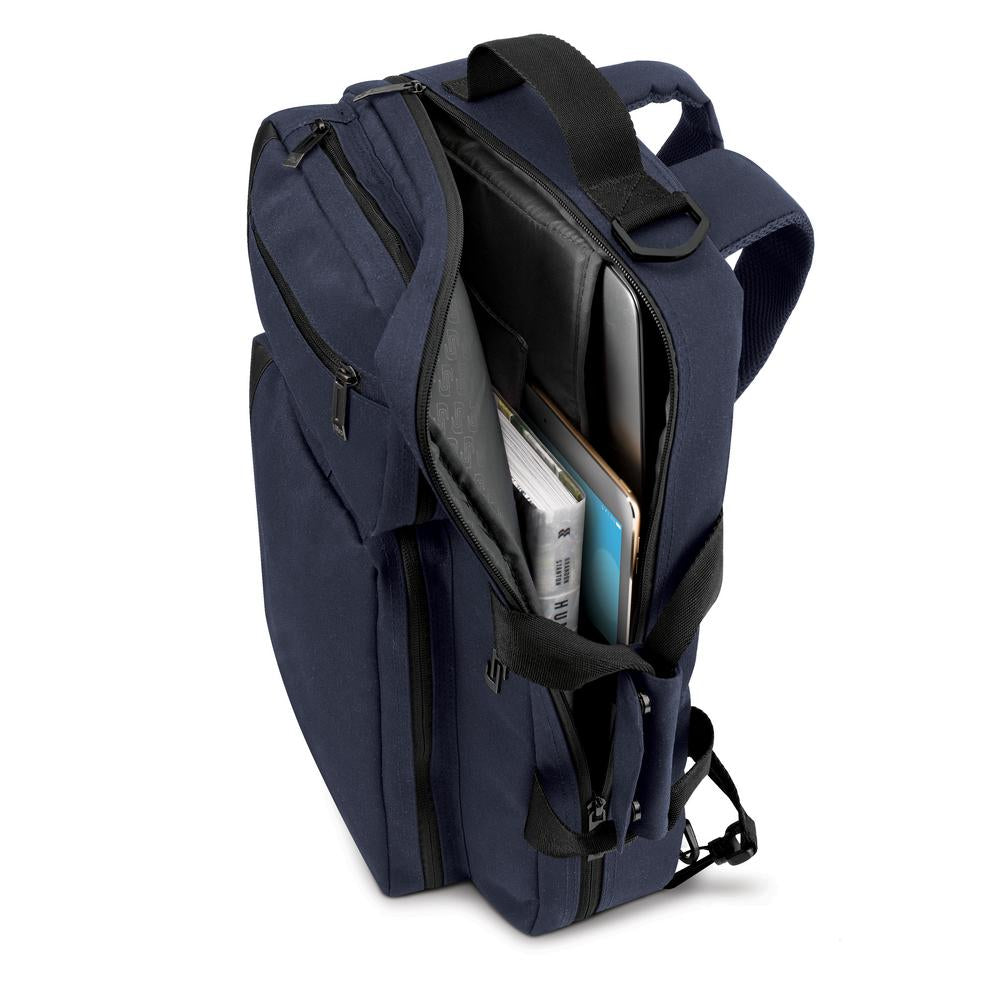 Solo New York Duane Hybrid Briefcase 15.6” Laptop Bag w/ Tablet Pocket, Removable Shoulder Strap and Hideaway Backpack Straps ( Navy , One Size ) Navy One Size U1