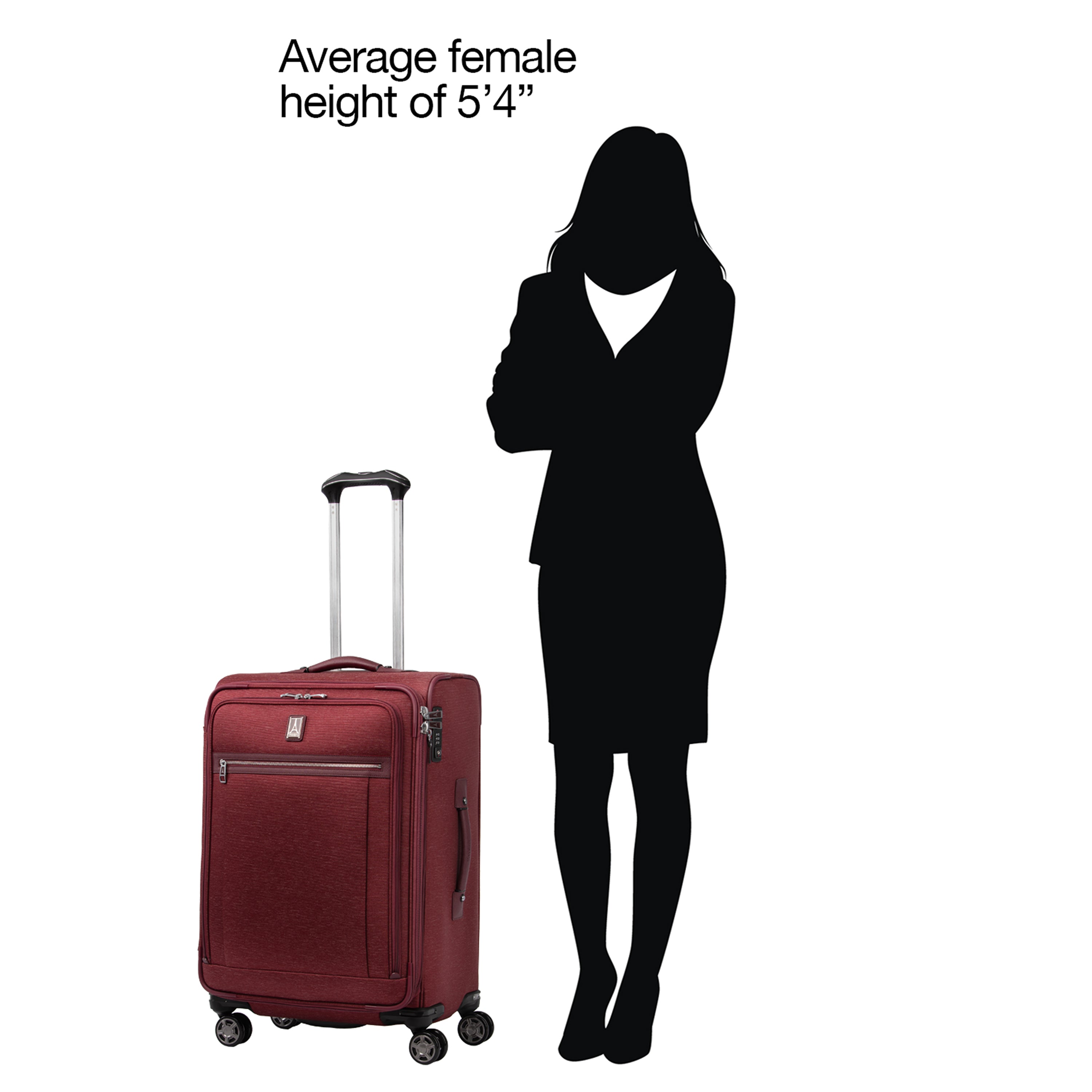 Travelpro Platinum Elite Softside Expandable Luggage, 8 Wheel Spinner Suitcase, USB Port, Suiter, Men and Women Bordeaux Checked Medium 25 Inch U3
