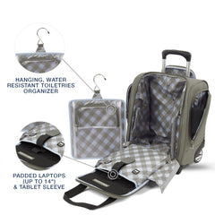 Travelpro Luggage Maxlite 5 Softside Lightweight Rolling Underseat Compact Carry on Upright 2 Wheel Bag, Men and Women Slate Green 15 Inch U7