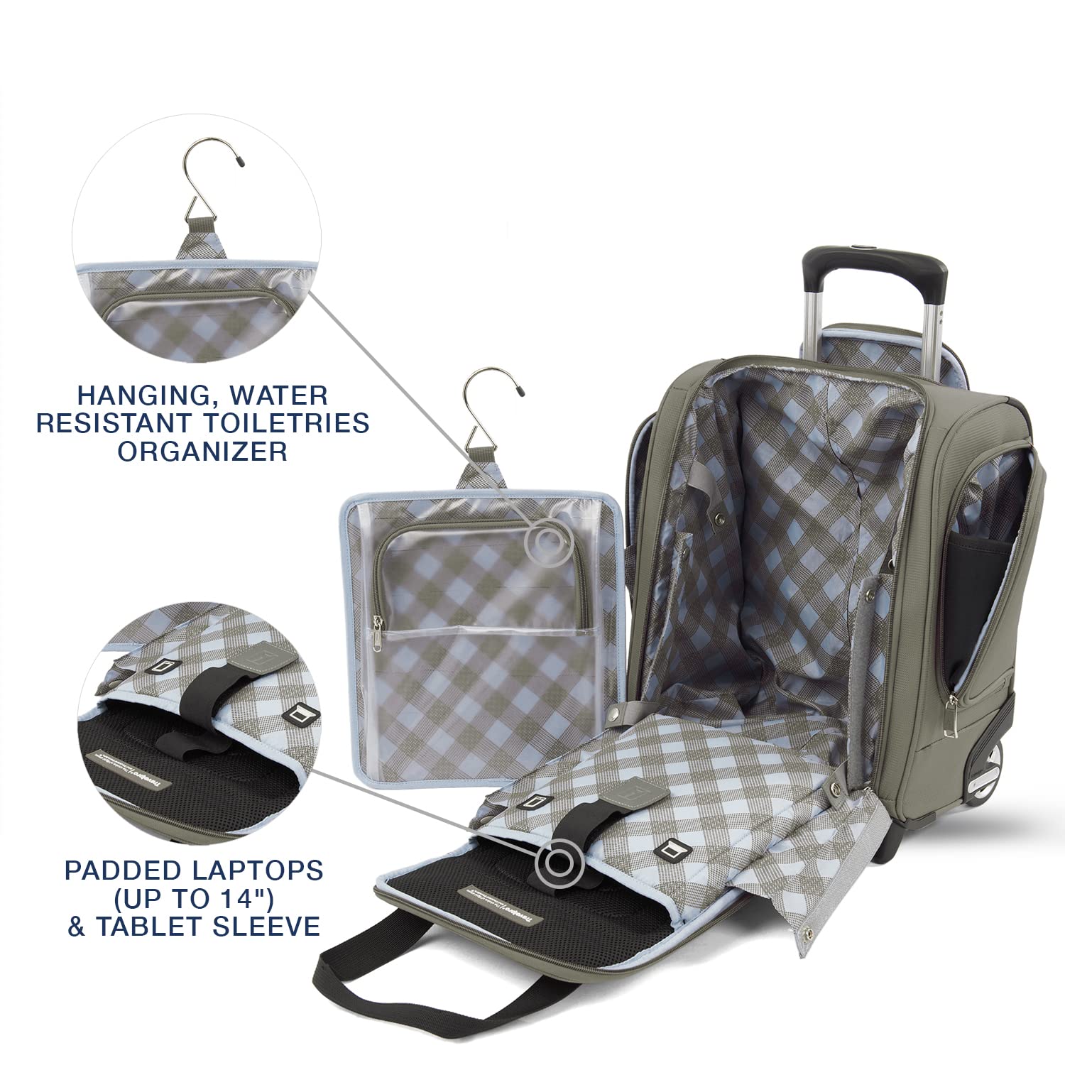 Travelpro Luggage Maxlite 5 Softside Lightweight Rolling Underseat Compact Carry on Upright 2 Wheel Bag, Men and Women ( Slate Green , 15-Inch ) Slate Green 15 Inch U13