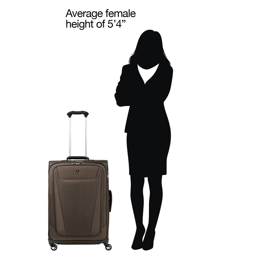 Travelpro Maxlite 5 Softside Expandable Luggage with 4 Spinner Wheels, Lightweight Suitcase, Men and Women ( Mocha , Checked-Medium 25-Inch ) Mocha Checked Medium 25 Inch U18